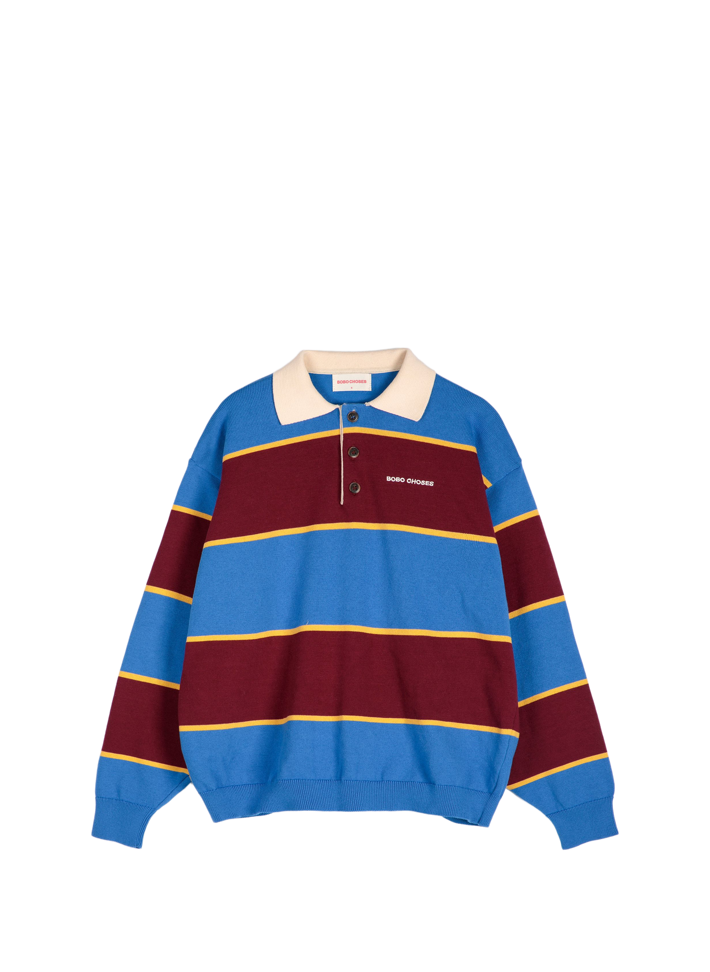 Striped cotton polo shirt BOBO CHOSES Blue