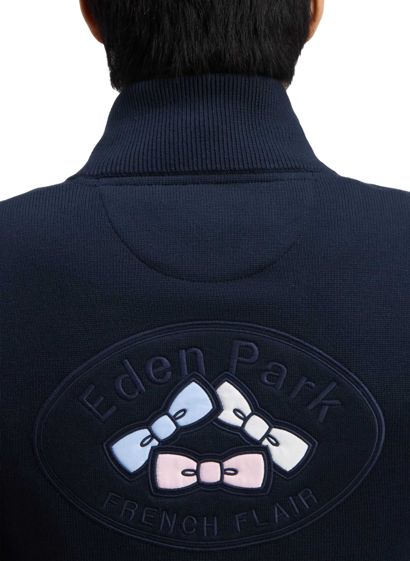 Gilet droit col camionneur zippé en coton EDEN PARK Bleu