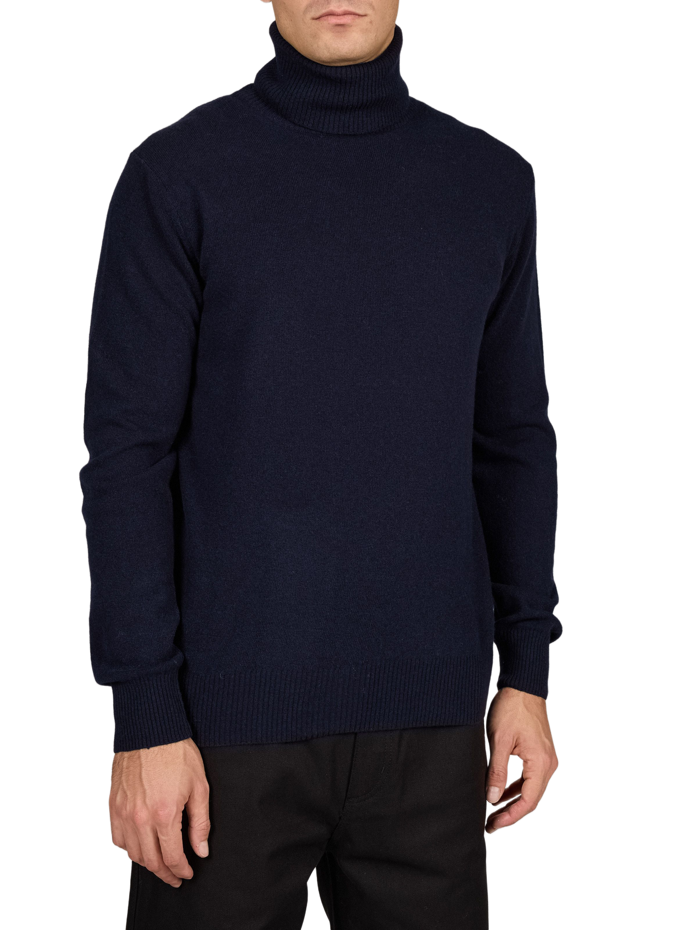 Pull Gavino droit col roulé en laine LAFAURIE Bleu