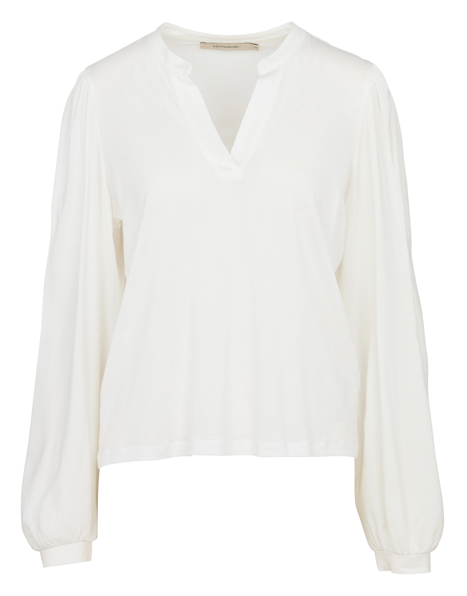 T-shirt met V-hals LA FEE MARABOUTEE Wit