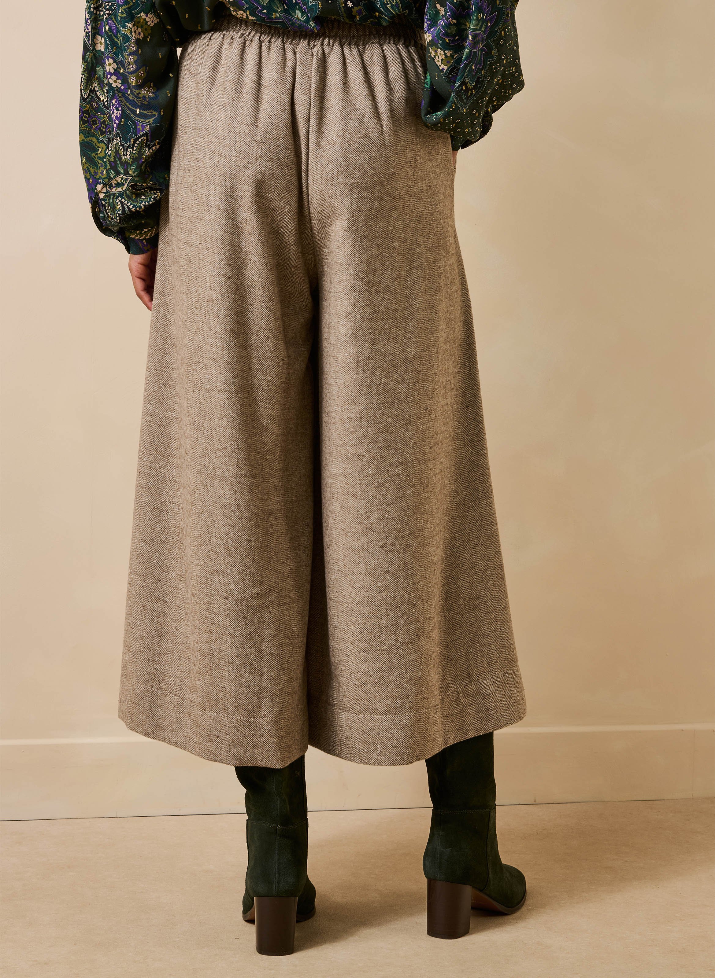 Culottebroek van tweed LA FEE MARABOUTEE Beige
