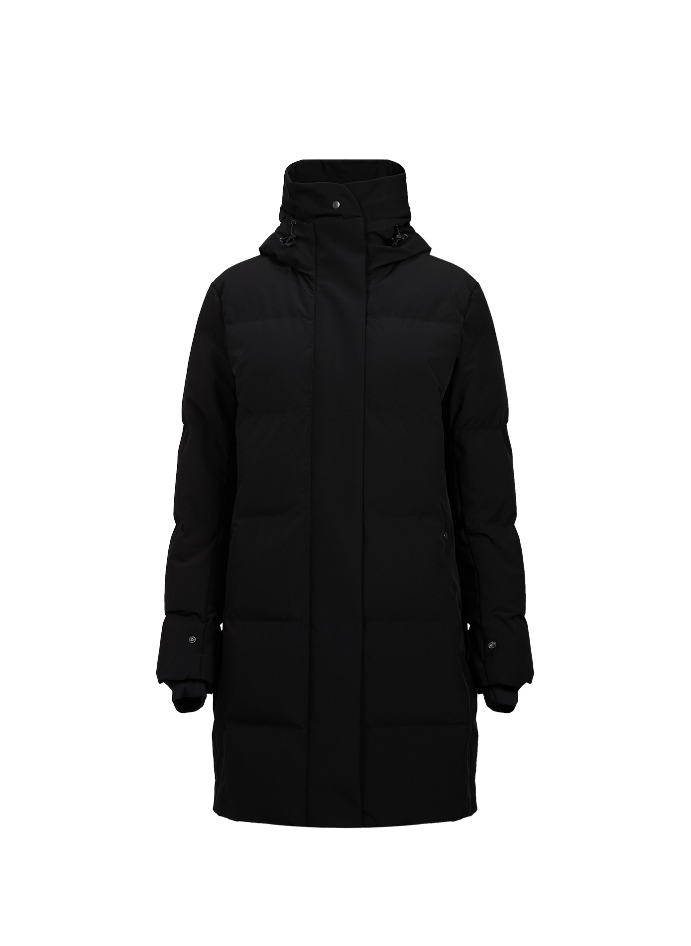 CASSINI mid-length hooded puffer jacket KRAKATAU Black