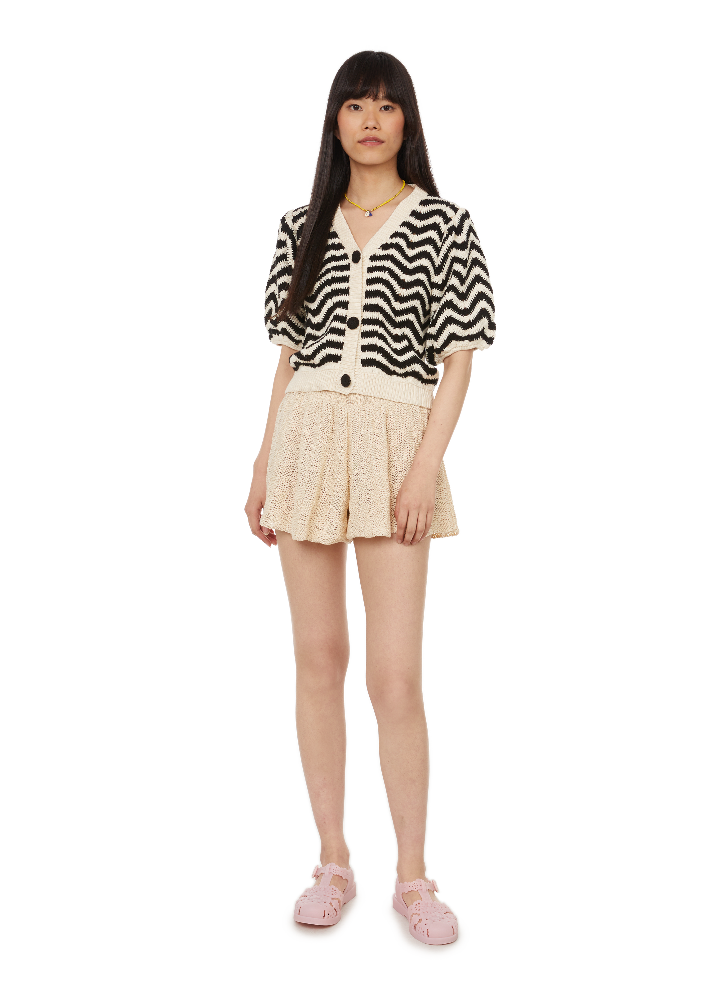 Collier à perles fantaisie et coquillage AU PRINTEMPS PARIS Jaune