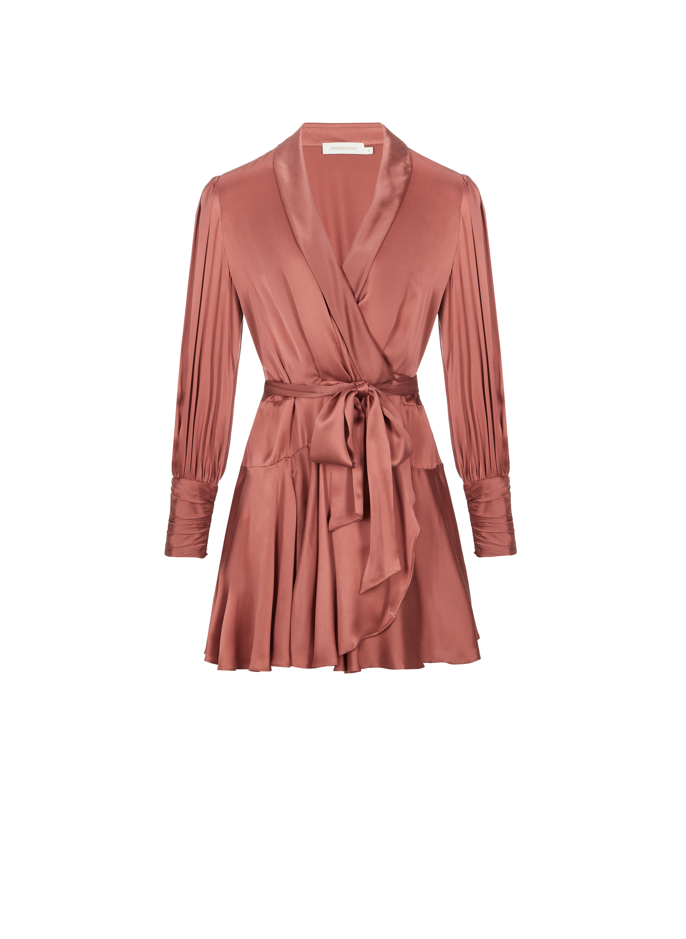 Robe courte portefeuille en soie