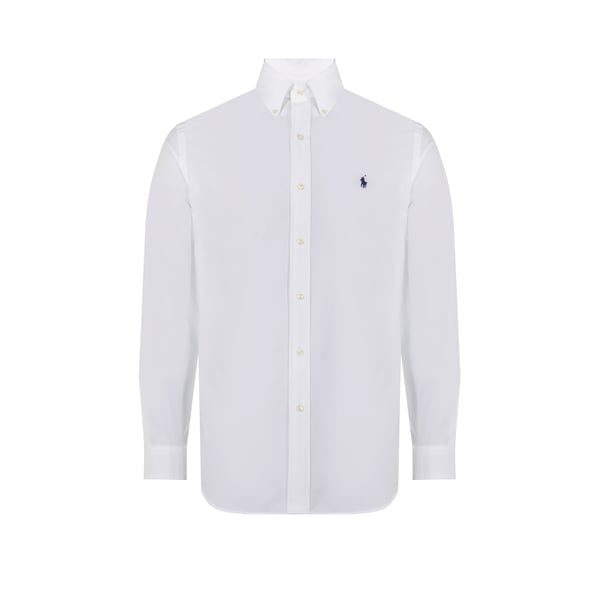 Polo Ralph Lauren Long-sleeved Button-down Shirt With Tailored Fit In White