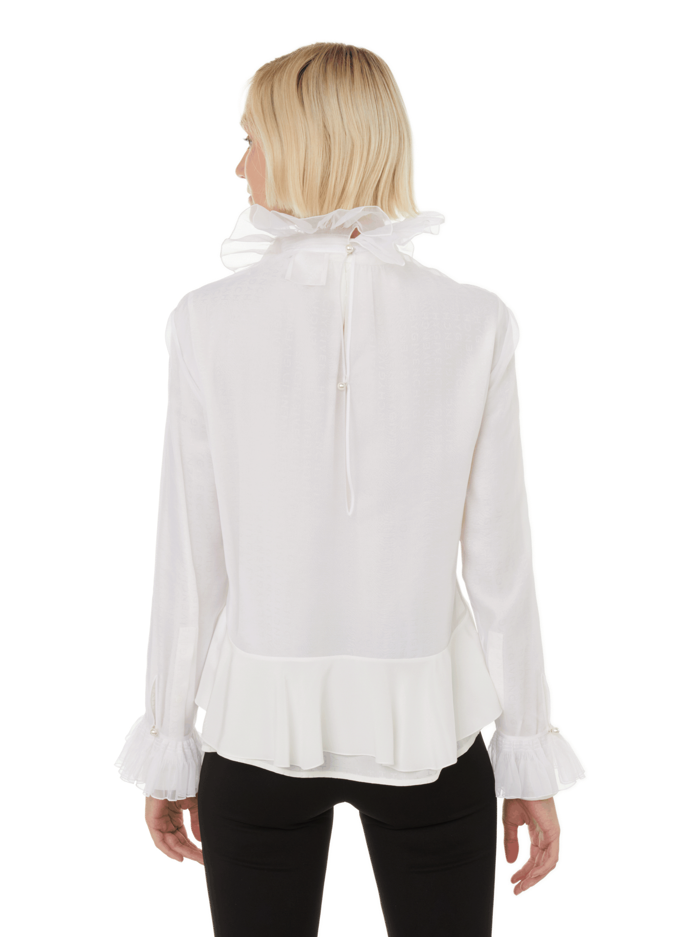 Sheer silk blouse GIVENCHY White