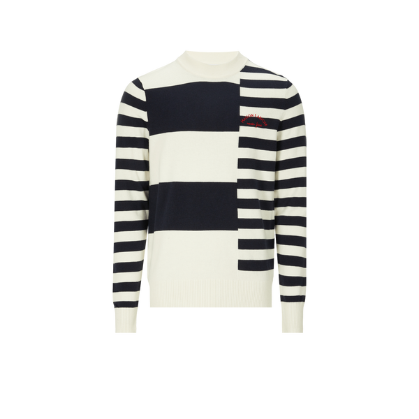 Maison Labiche Mini Manufacture Hamelin Jacquard Sweater In Off_white_navy