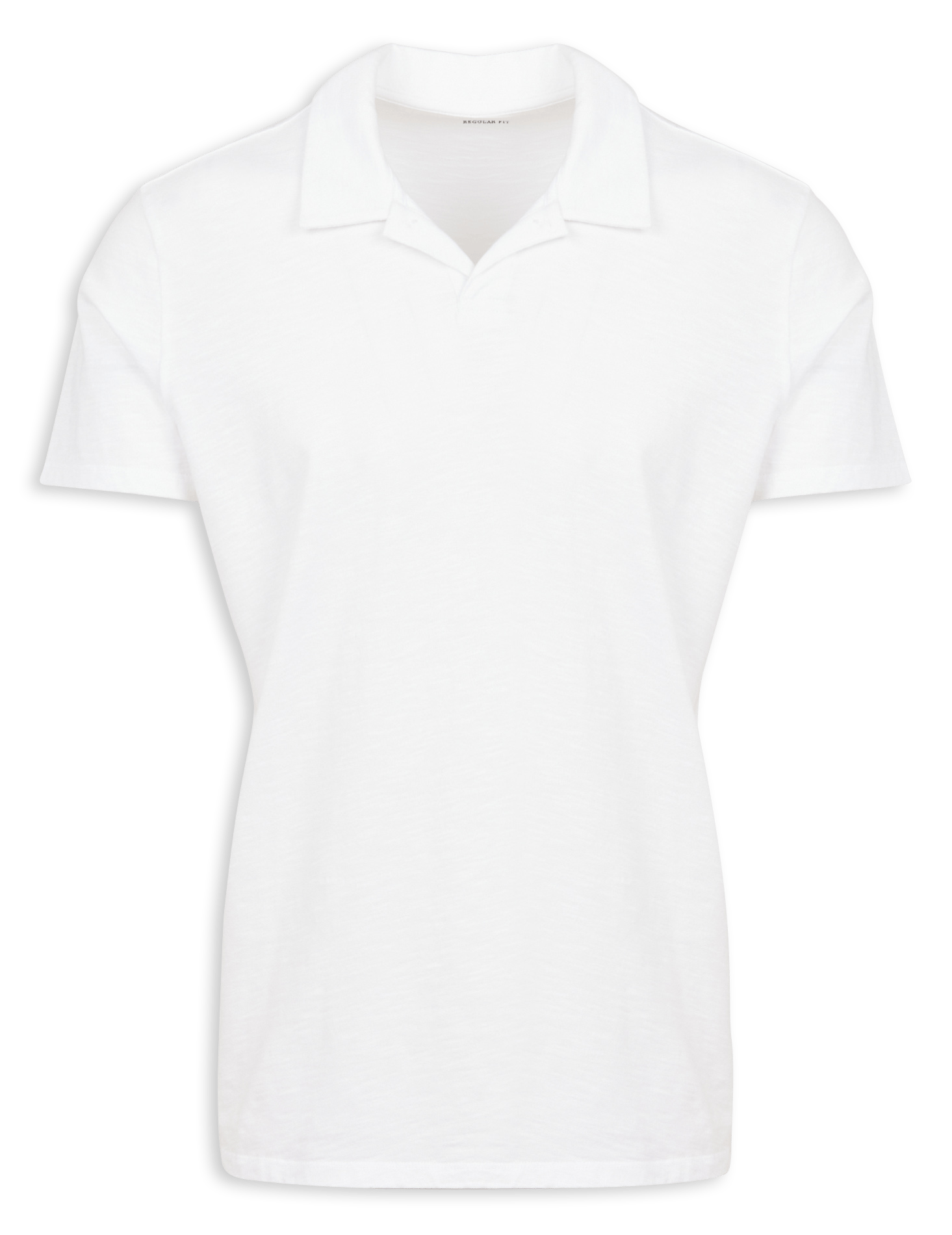 Polo regular-fit en coton flammé IKKS Blanc