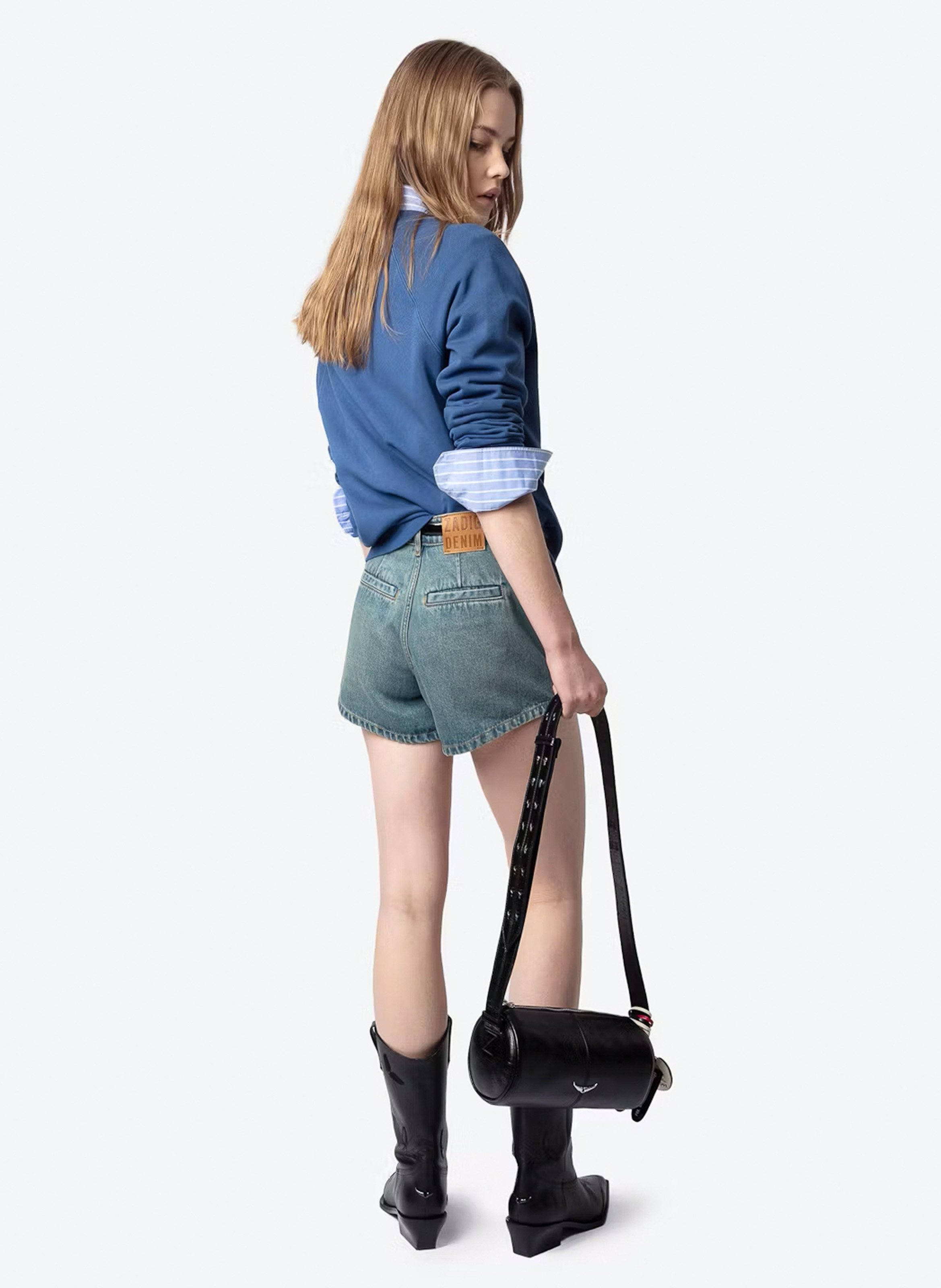 Sweat imprimé en coton upper ZADIG&VOLTAIRE Bleu