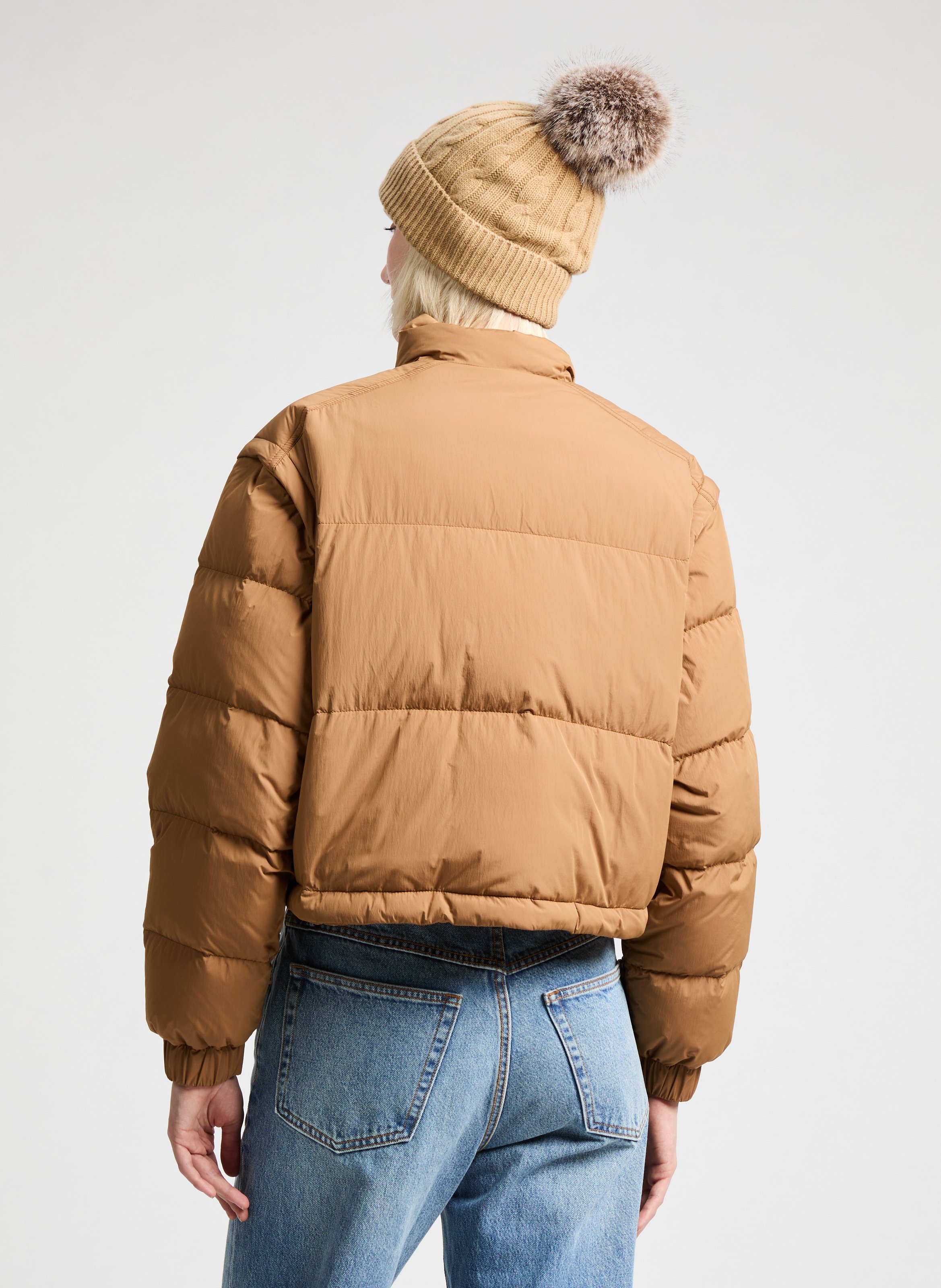 ダウンジャケット・コート MONCLER Women Bubble Jackets 093 1A001 22 89AQ2F29 Brown Short Puffer Jacket - Moncler Women | Printemps.com