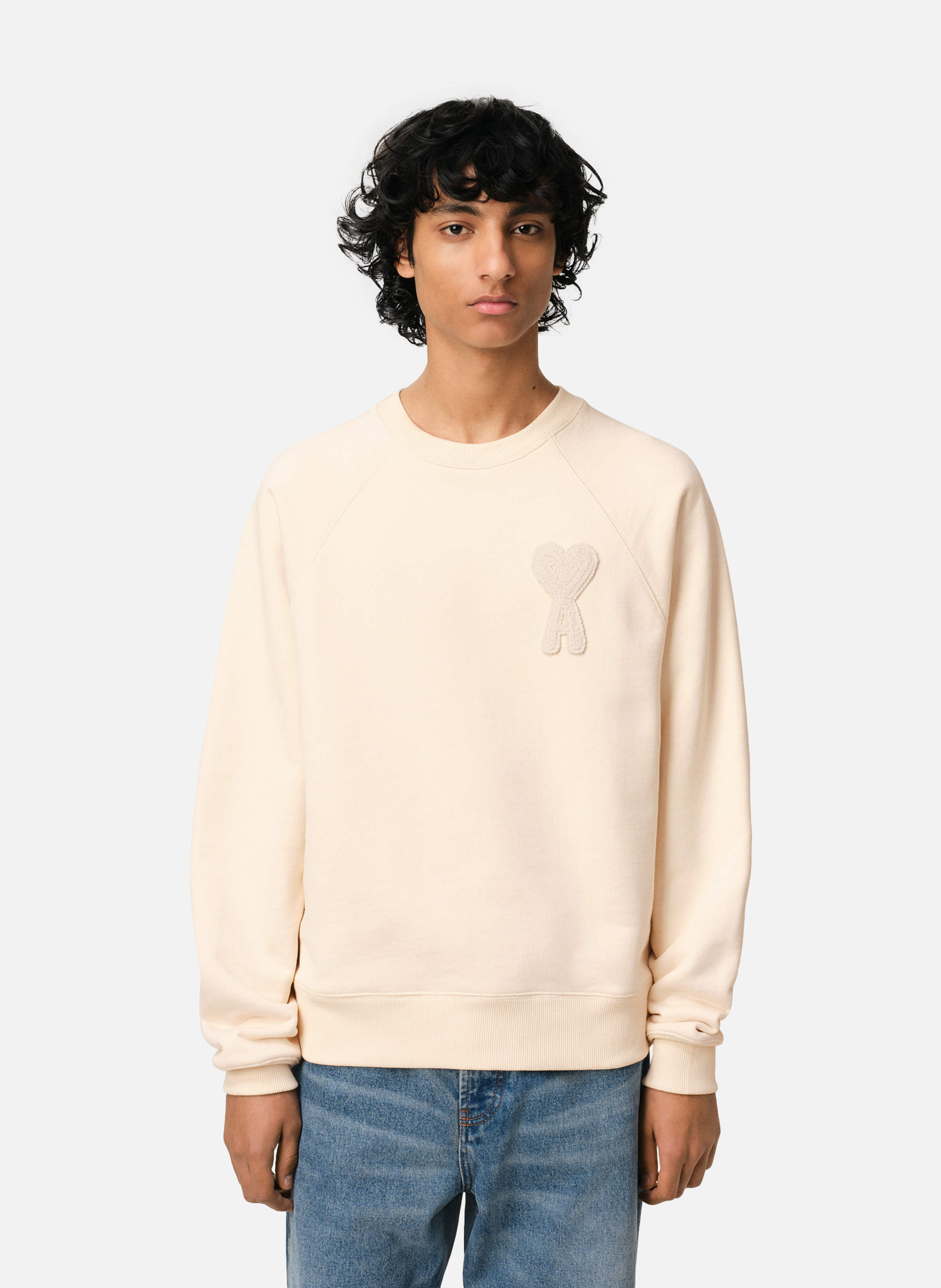 Sweatshirt patch ami de coeur unisexe AMI PARIS Blanc