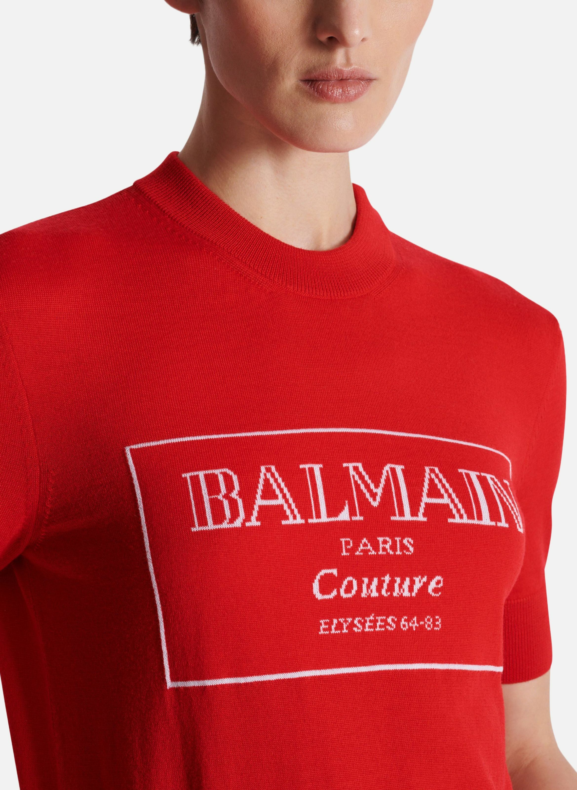 Top bicolore en maille balmain couture BALMAIN Rouge