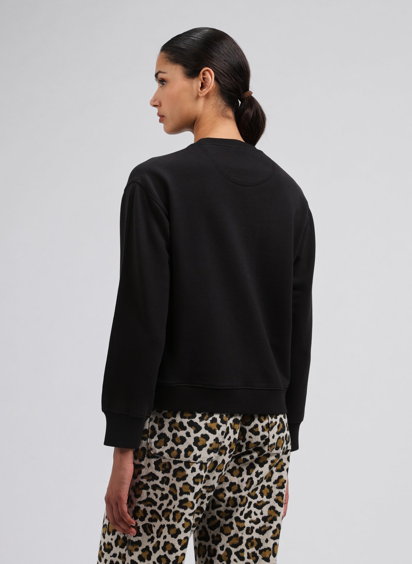 Short embroidered sweatshirt in mixed cotton LEON & HARPER Multicolour