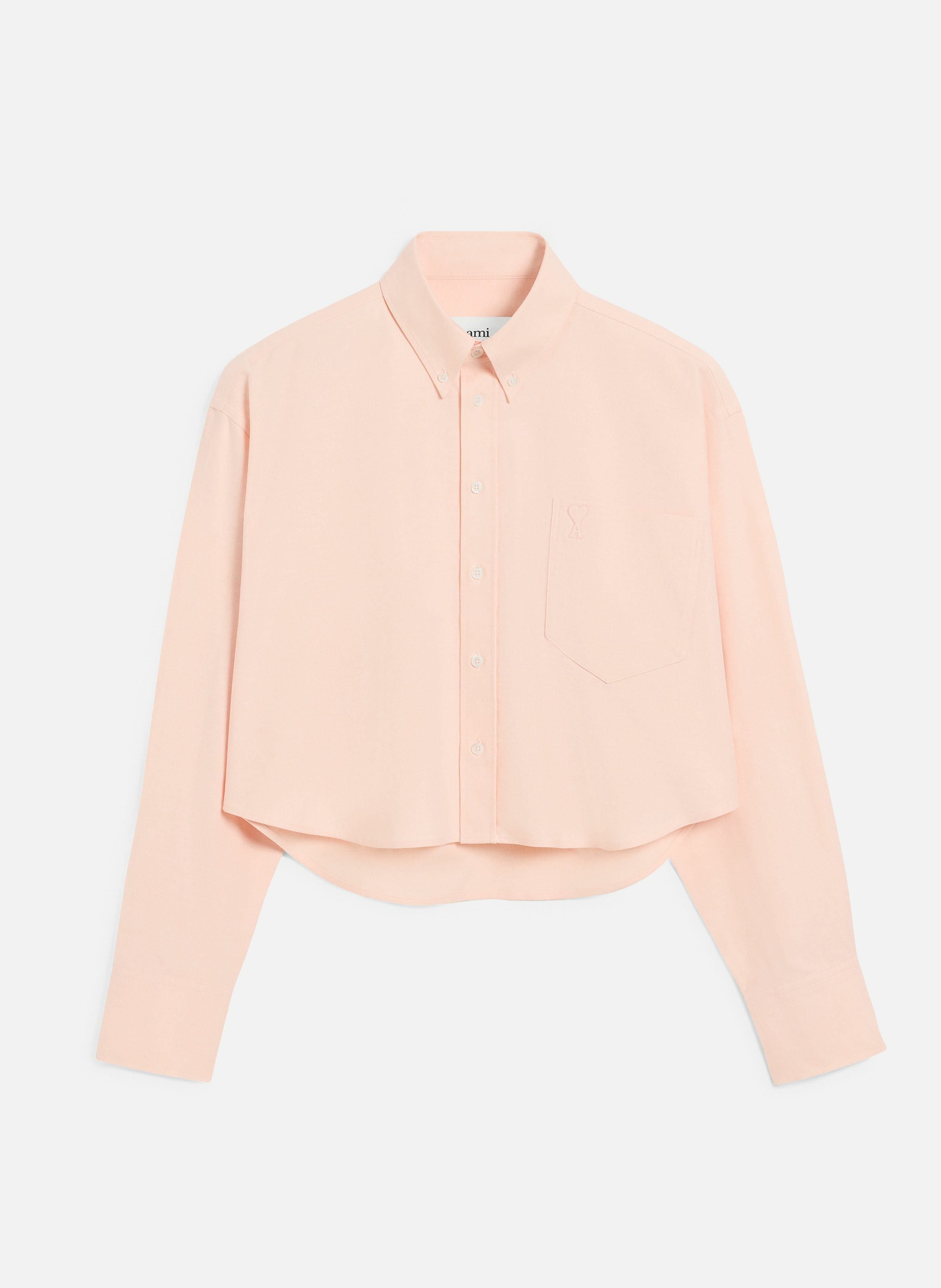 Chemise croppée oversize ami de coeur en coton AMI PARIS Rose