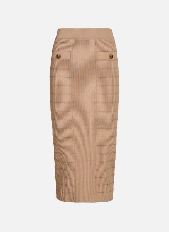 Jupe moulante en maille texturé Marron by GUESS GUESS Jupe moulante en maille texturé Marron