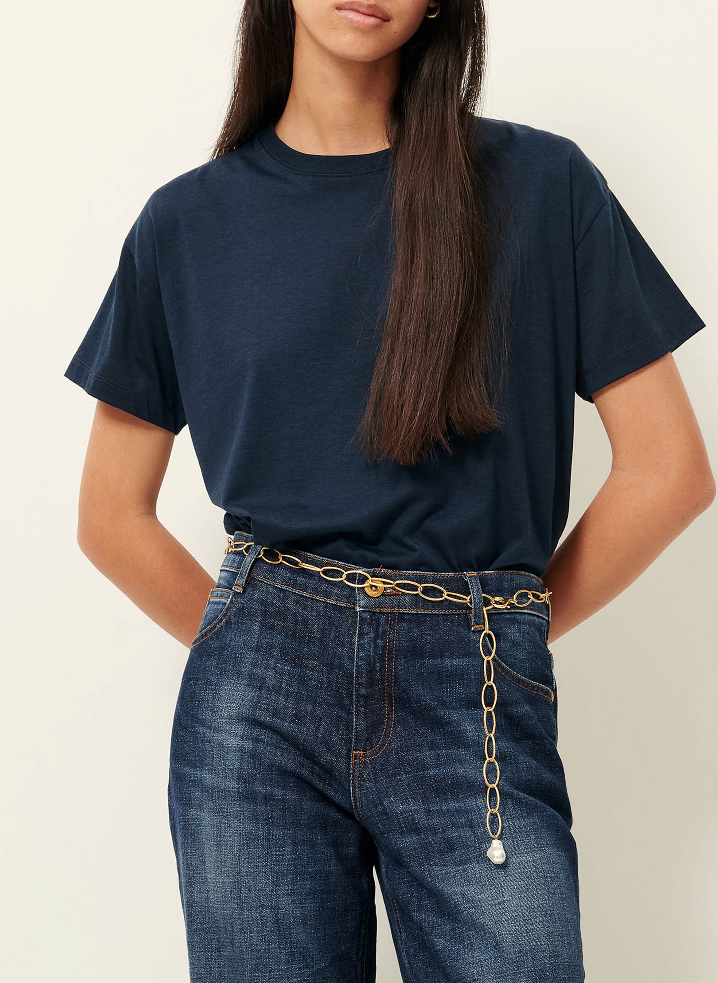 Tee-shirt oversize col rond too SESSUN Bleu