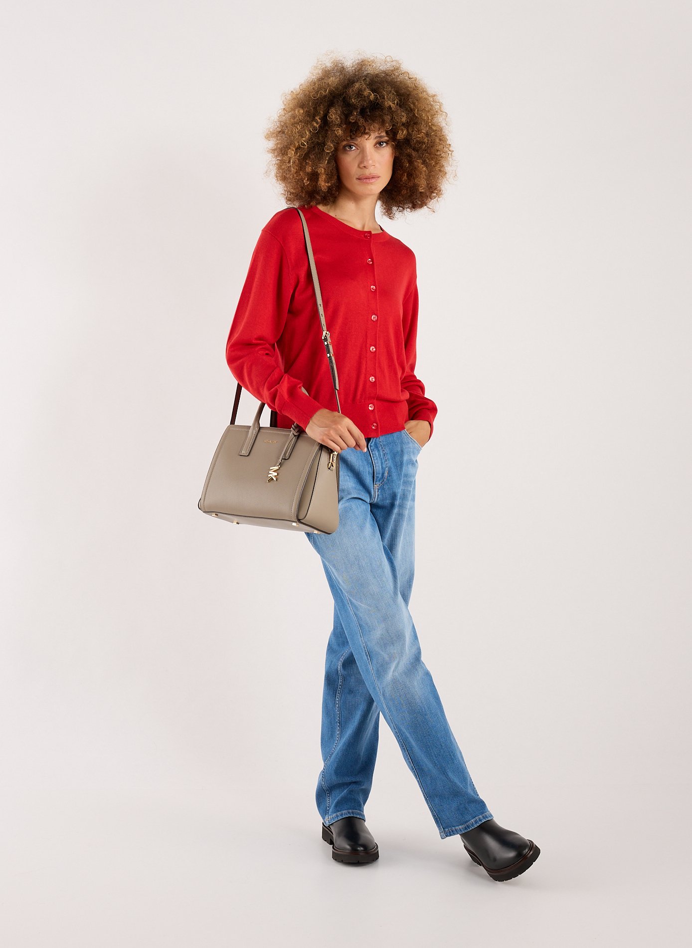 Sac à main Laila en cuir MICHAEL KORS Beige