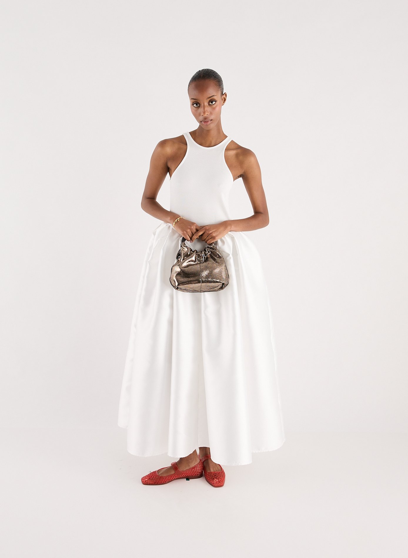 Sac à main Gordi S en cuir métaliisé JÉRÔME DREYFUSS Doré