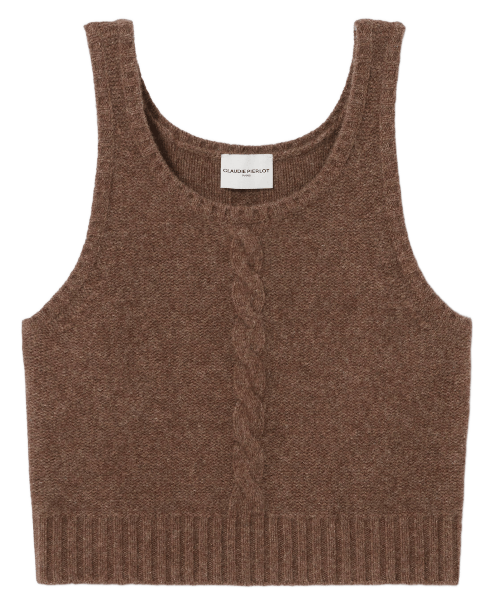 Débardeur col rond en laine CLAUDIE PIERLOT Marron