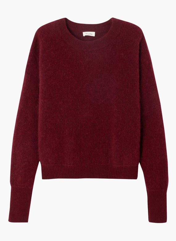 Pull ample col rond en laine mélangée vitow Rouge American vintage - Femme Pull ample col rond en laine mélangée vitow Rouge American vintage - Femme