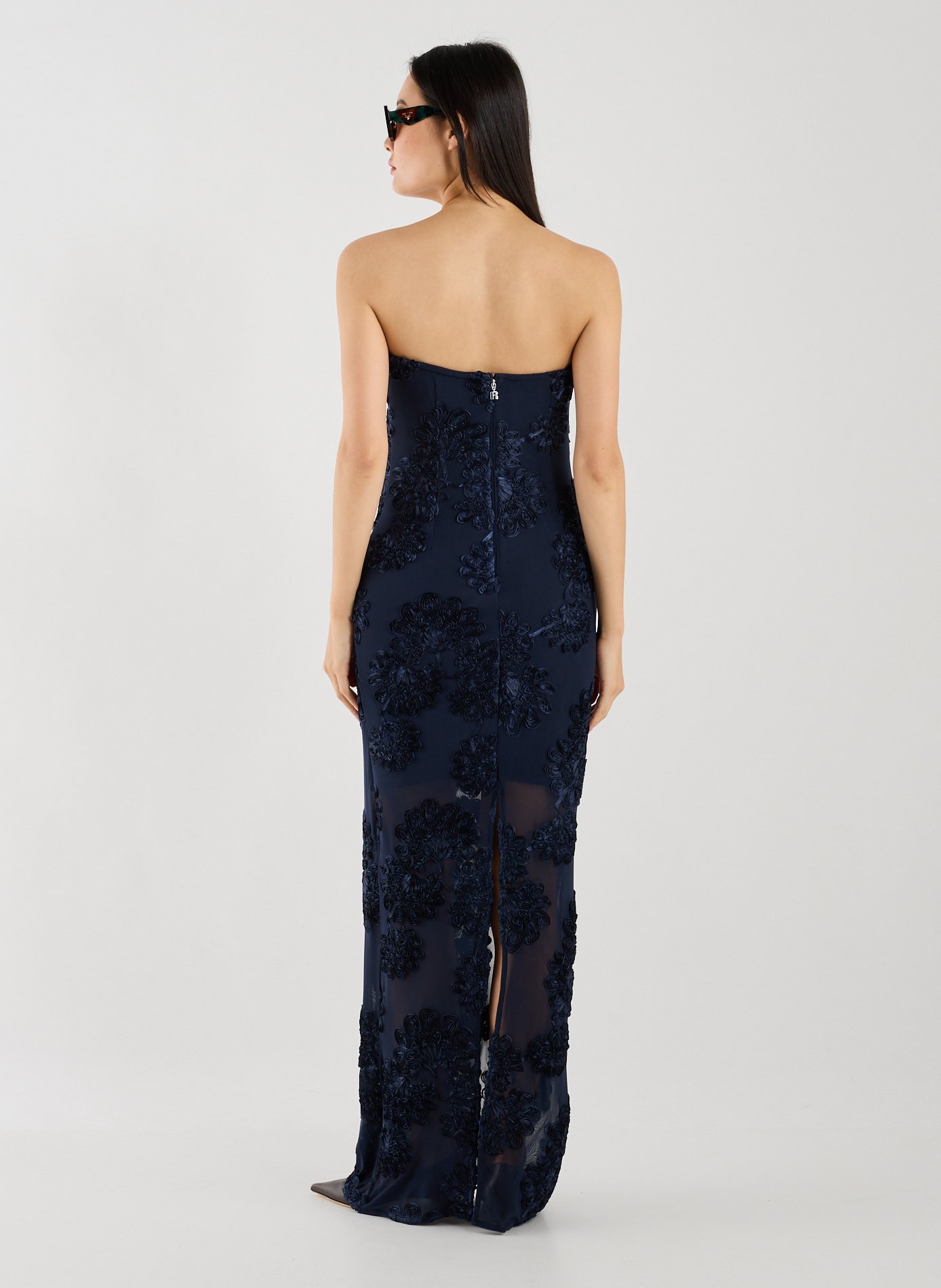 Robe longue bustier en maille 3D  ROTATE Bleu