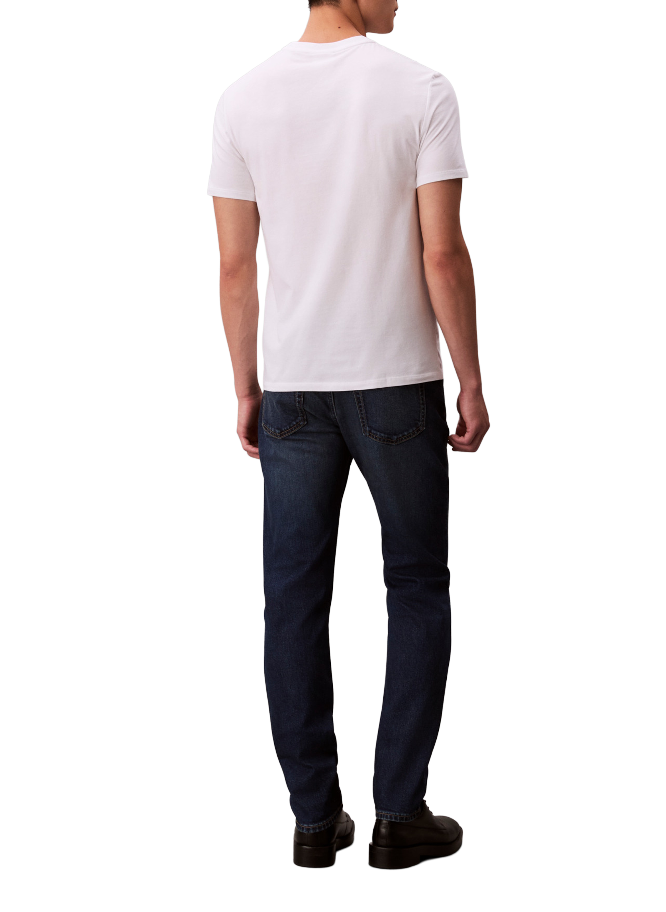 Jean denim Slim Taper en coton mélangé CALVIN KLEIN Bleu