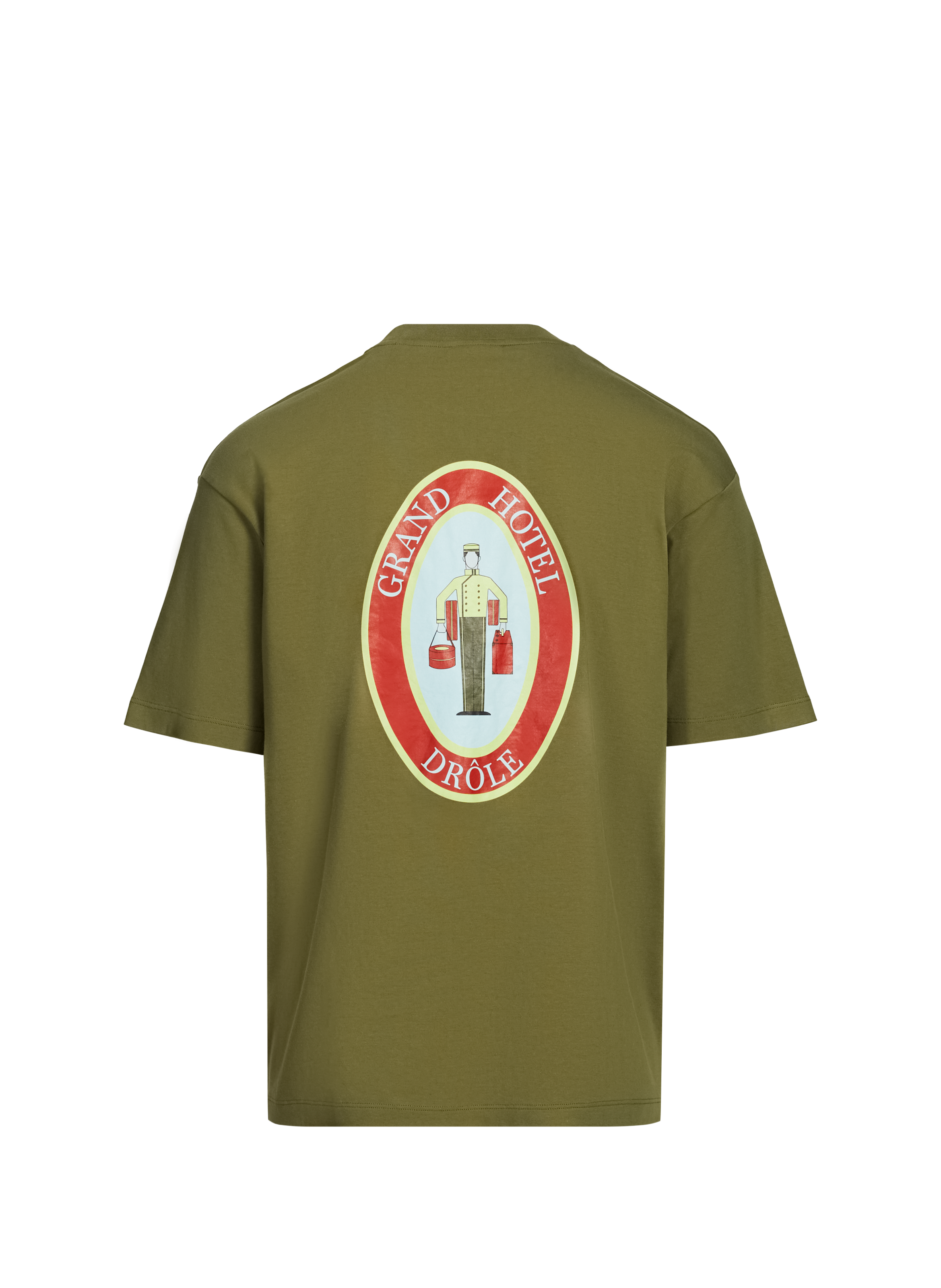 T-Shirt ample sérigraphié en coton DROLE DE MONSIEUR Kaki