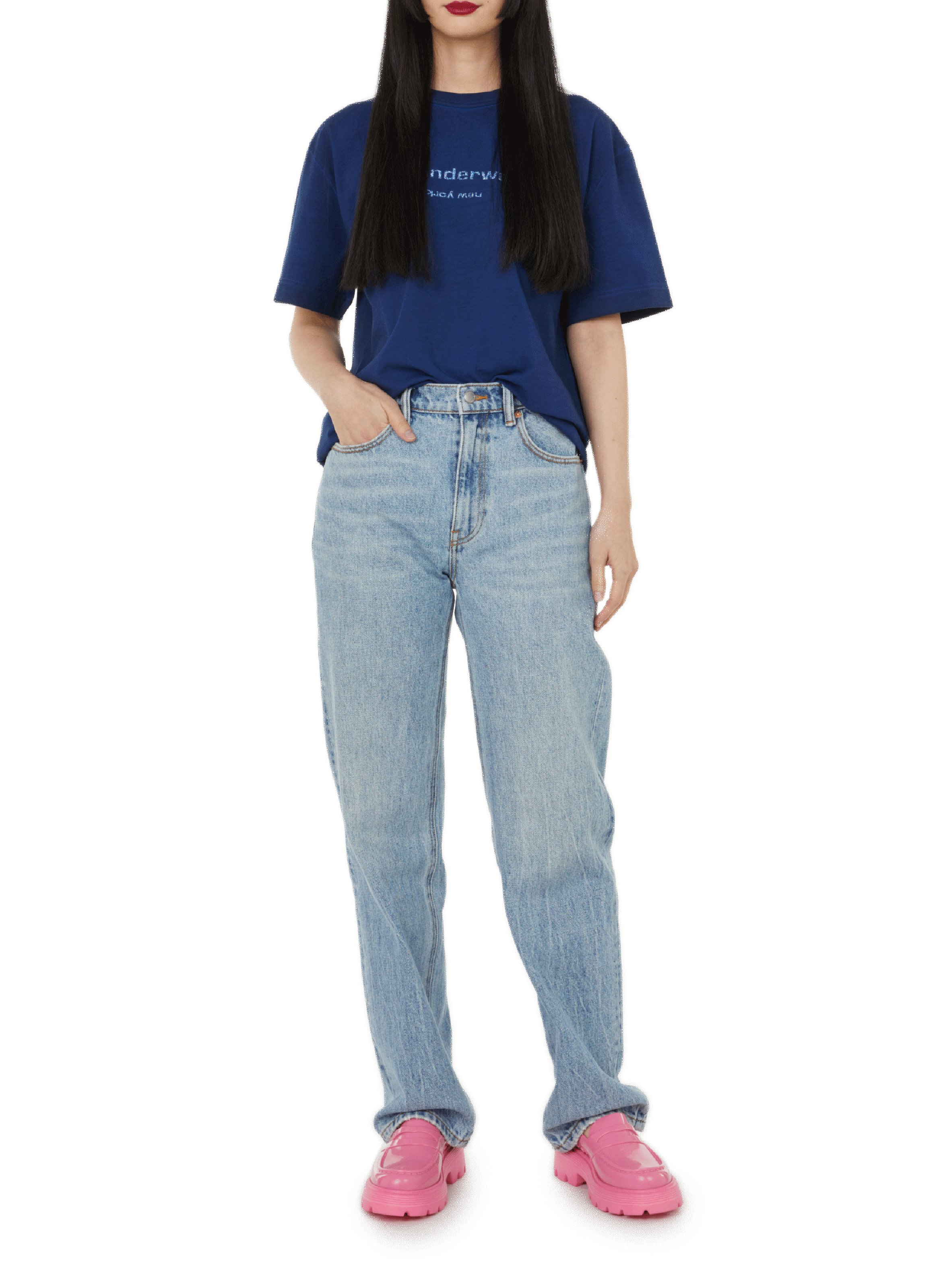 Cotton T-shirt ALEXANDER WANG Blue