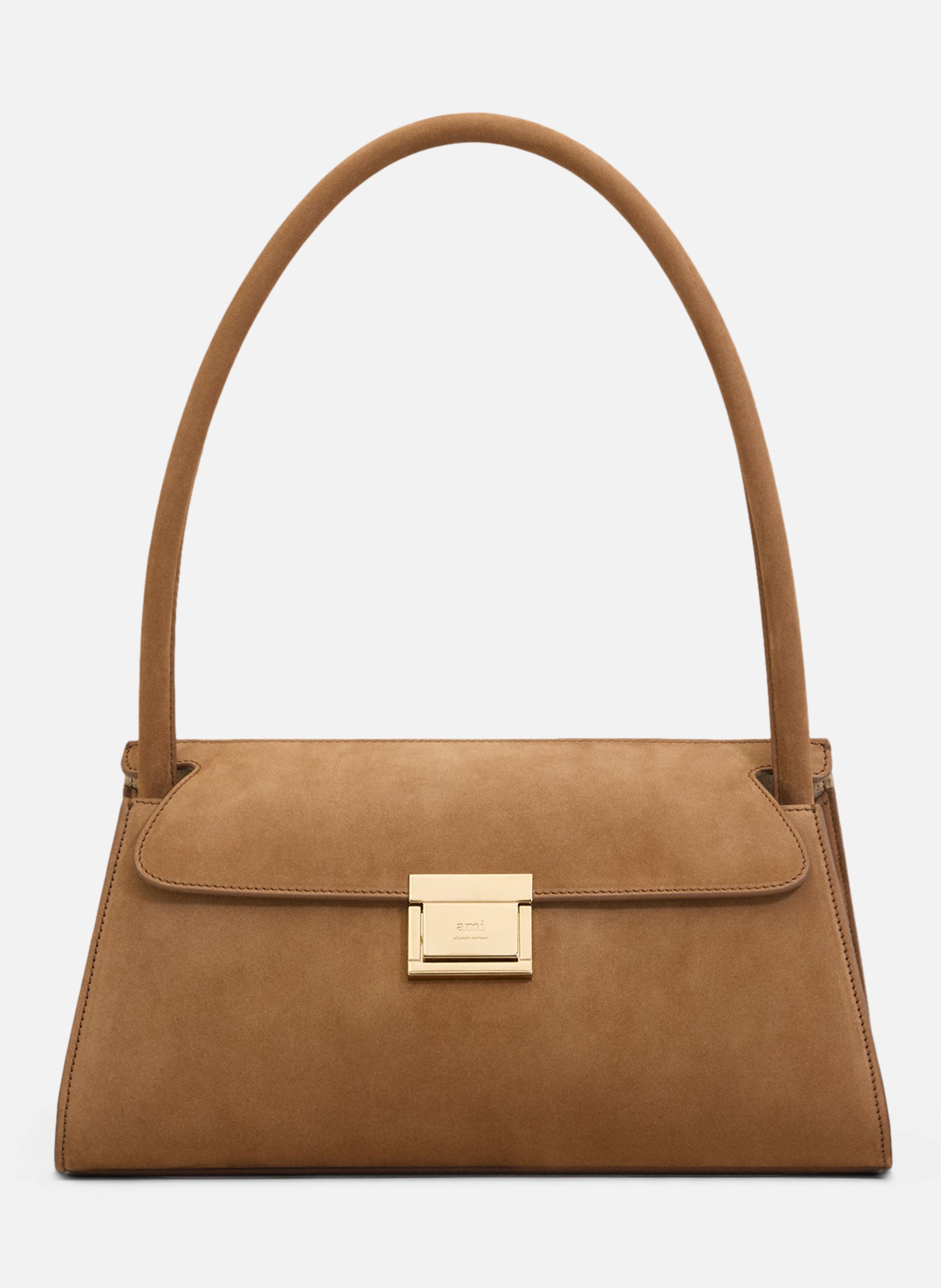 Petit sac mimi unisexe en cuir de veau AMI PARIS Marron