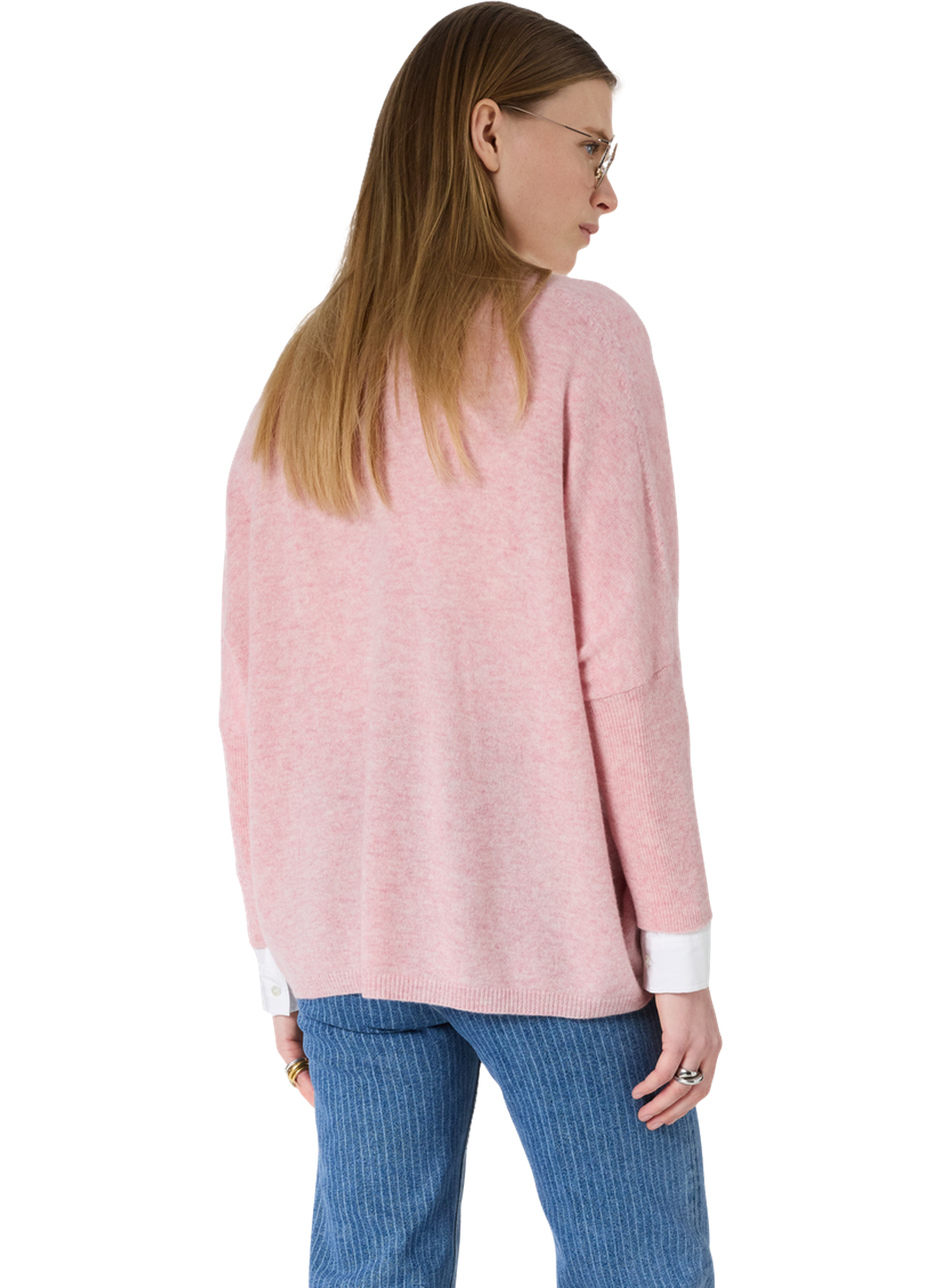 Pull ample à col v en cachemire - lenae GERARD DAREL Rose