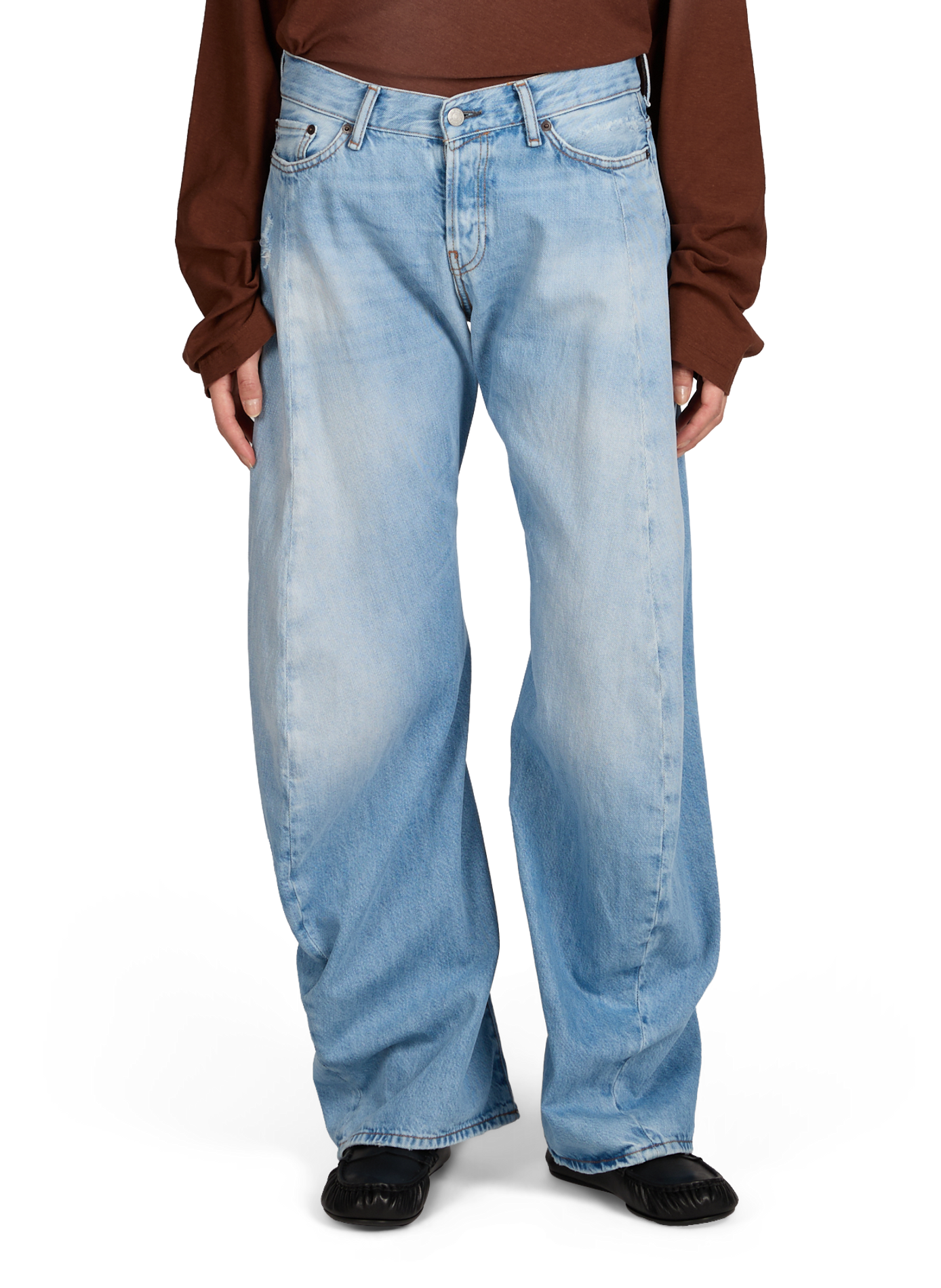 Jeans délavé en coton organique ACNE STUDIOS Bleu