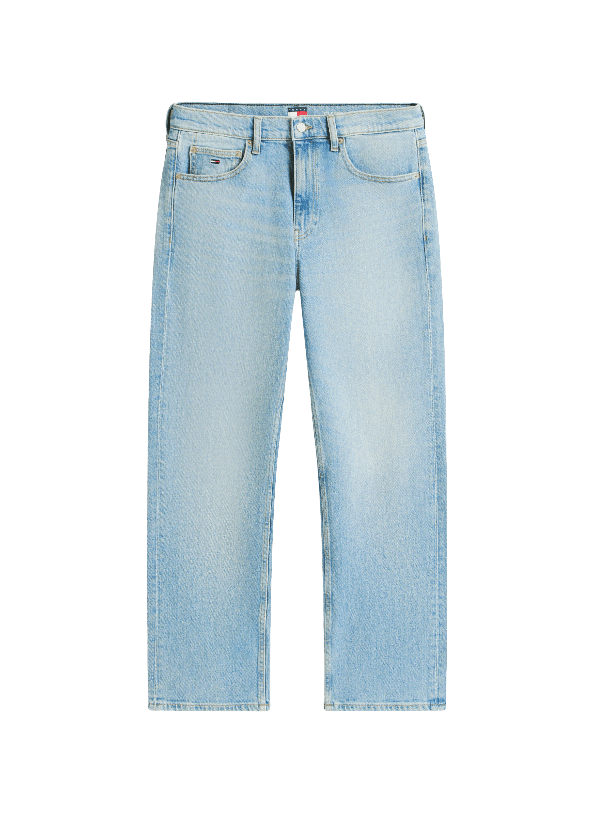 Straight leg washed denim jeans in mixed cotton TOMMY HILFIGER Blue