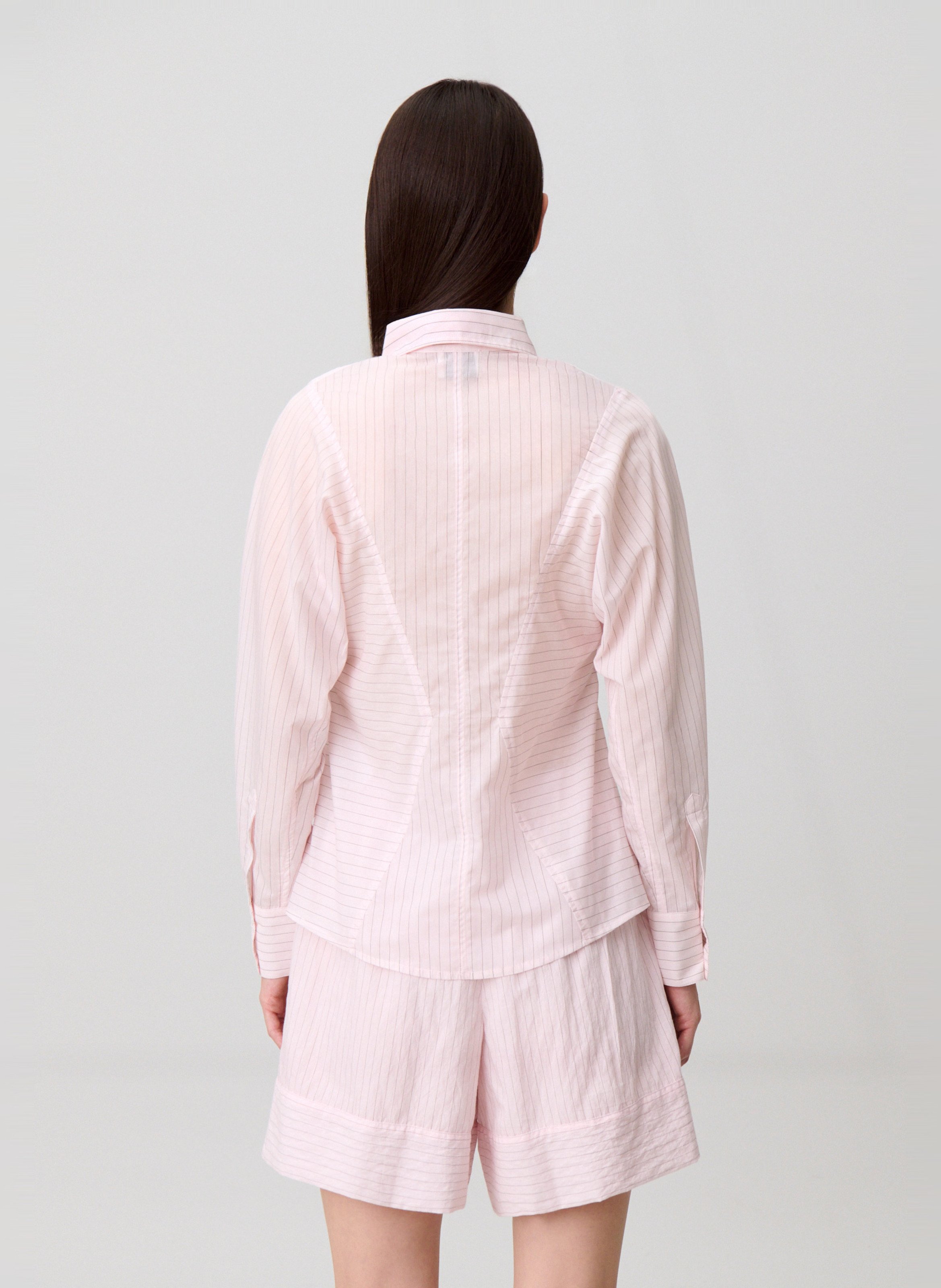 Chemise cintrée à rayures fines CLAUDIE PIERLOT Rose
