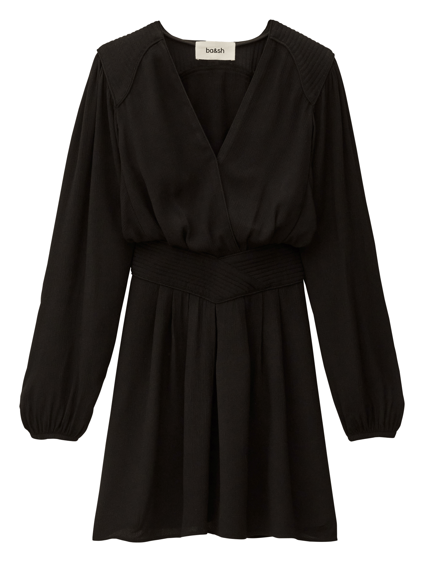 Robe courte col v alana BA&SH Noir