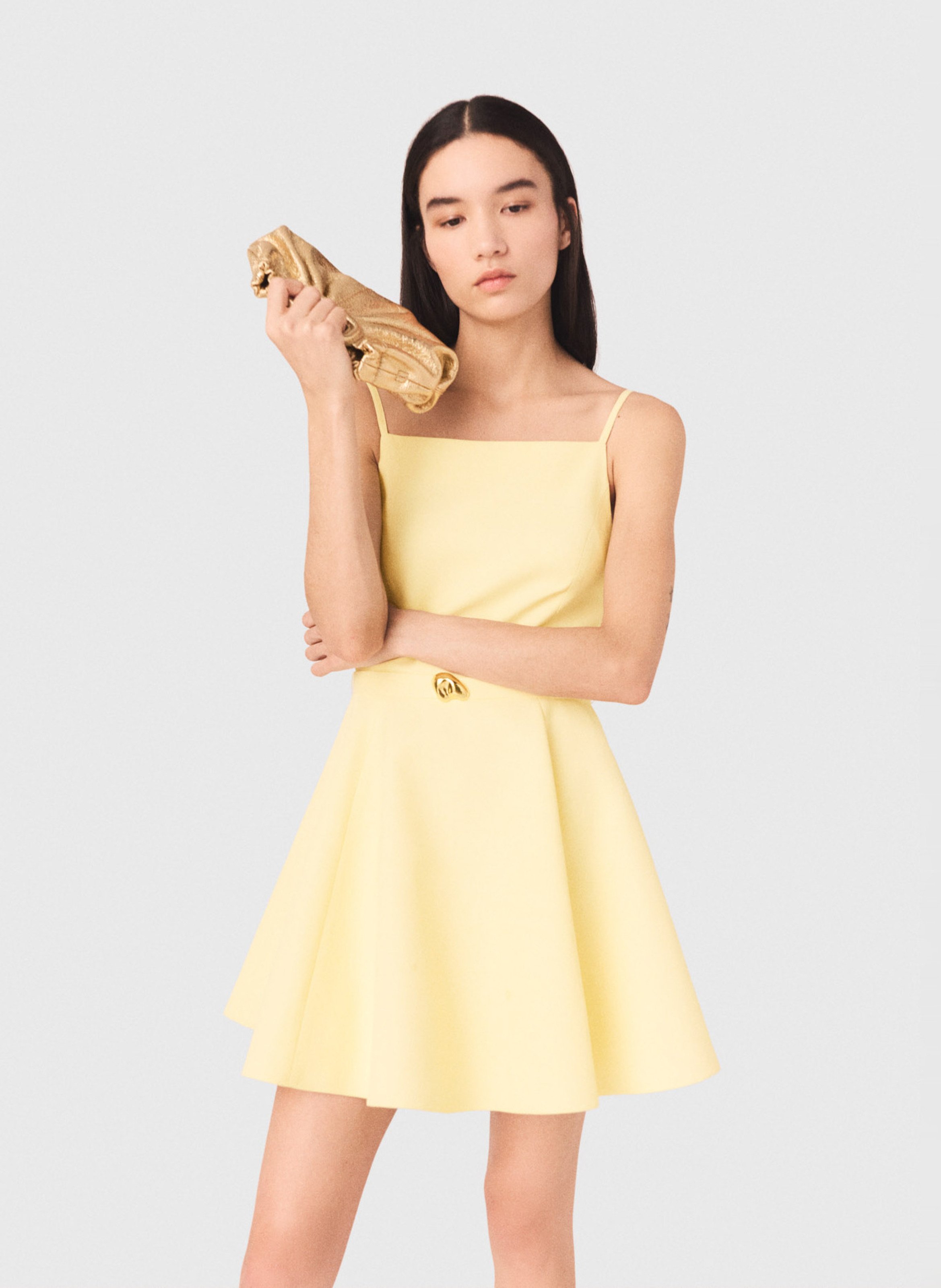 Robe courte évasée MAJE Jaune