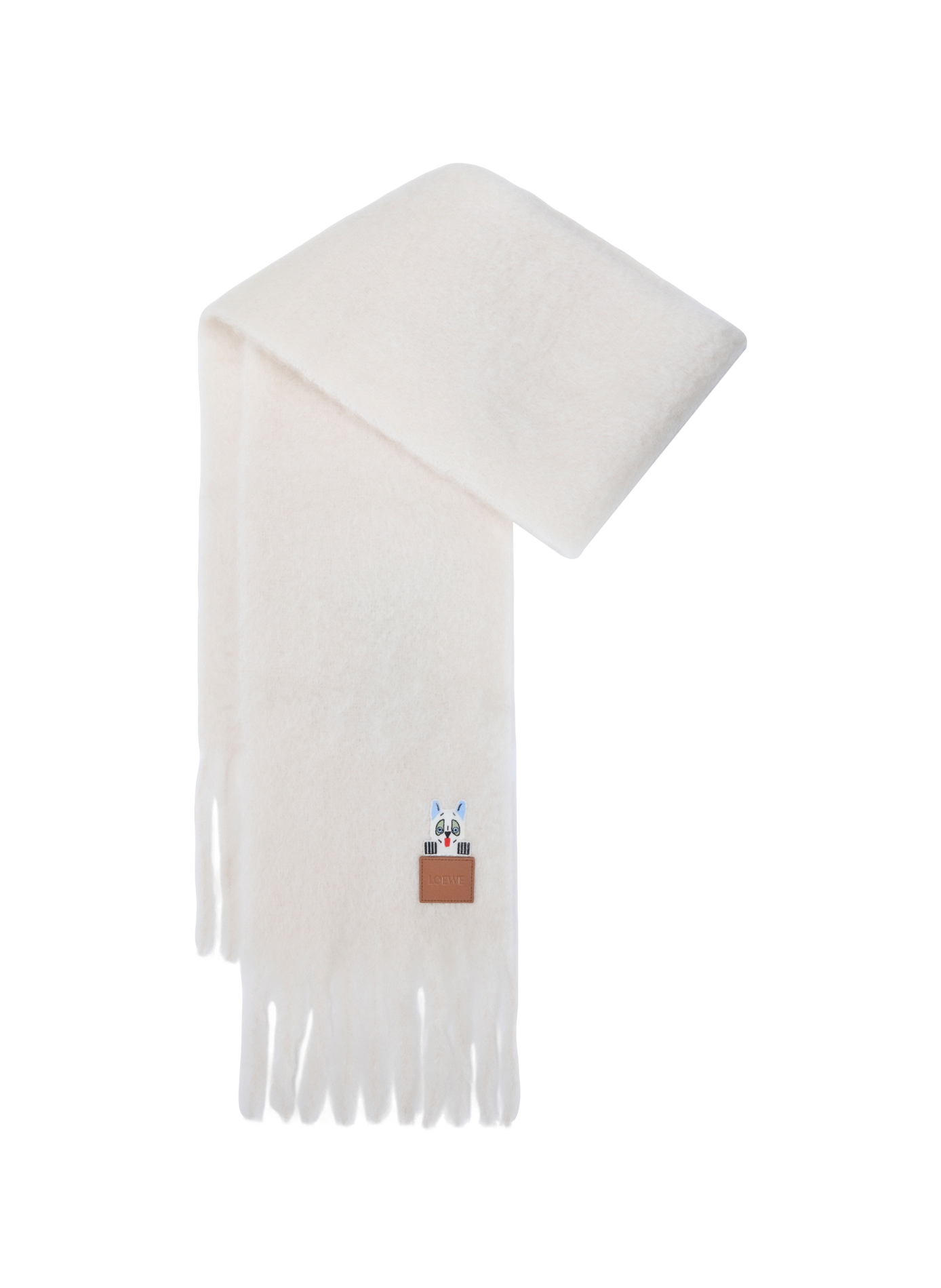 LOEWE x Louis Wain - Écharpe en mohair et laine mélangés LOEWE Blanc