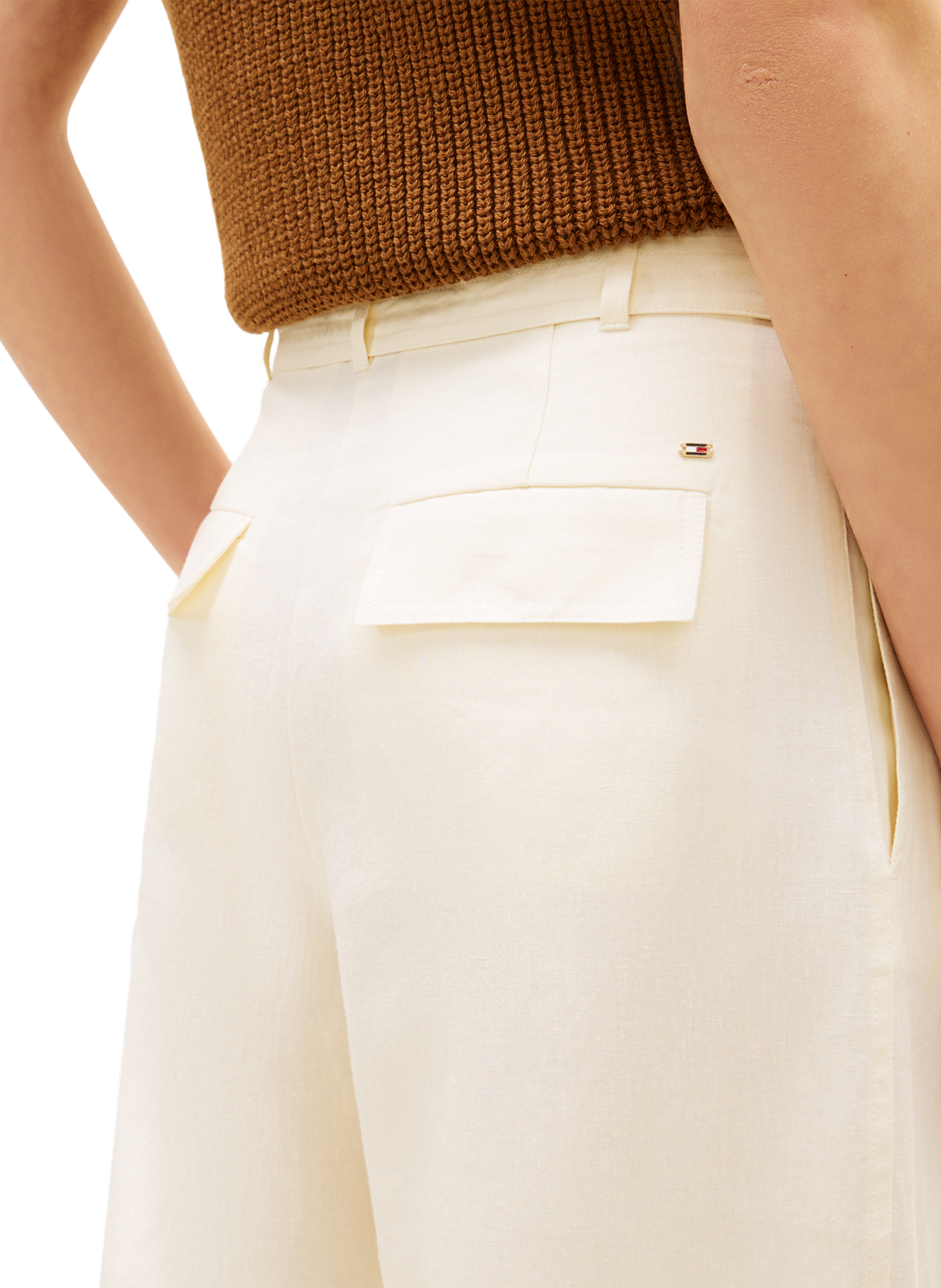 Straight-leg linen trousers TOMMY HILFIGER Beige