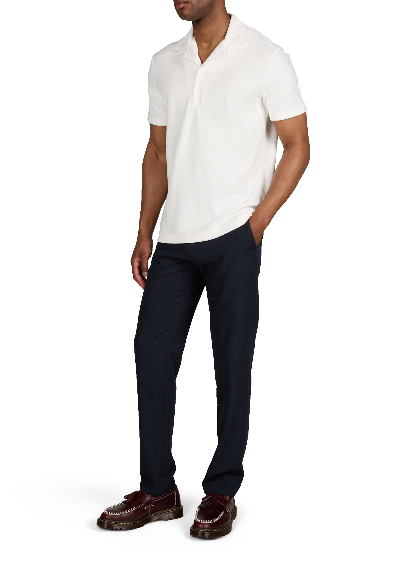 Short-sleeved cotton blend terry cloth polo STRELLSON Beige