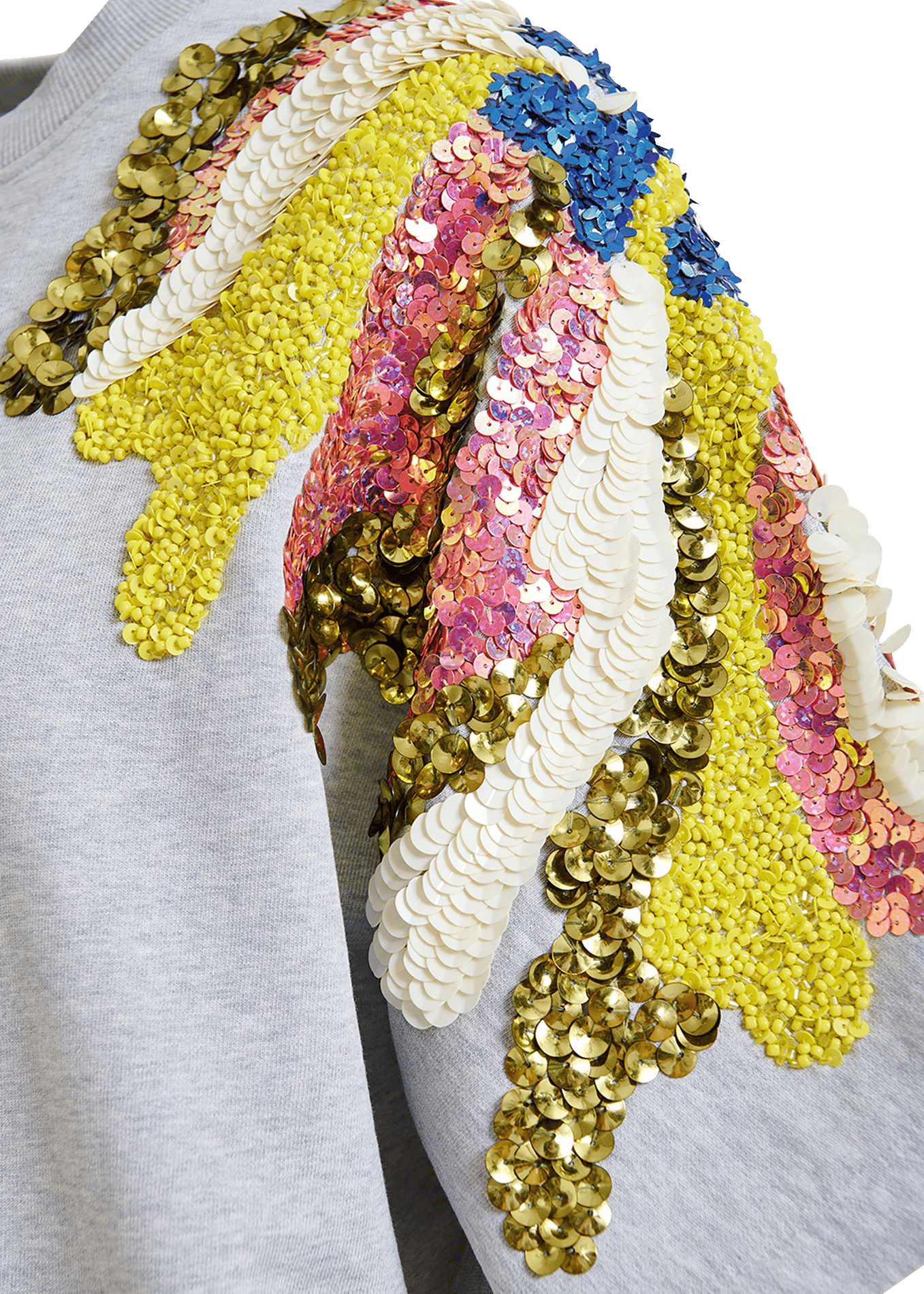 Sweat manches courtes à sequins jadda Gris
