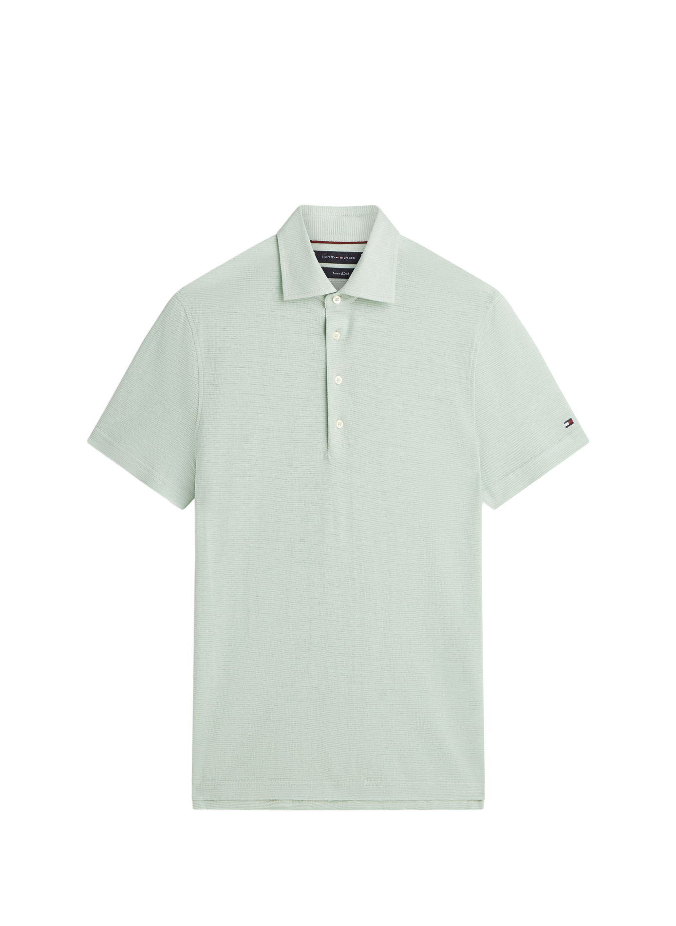 New York Label polo in cotton and linen TOMMY HILFIGER Green