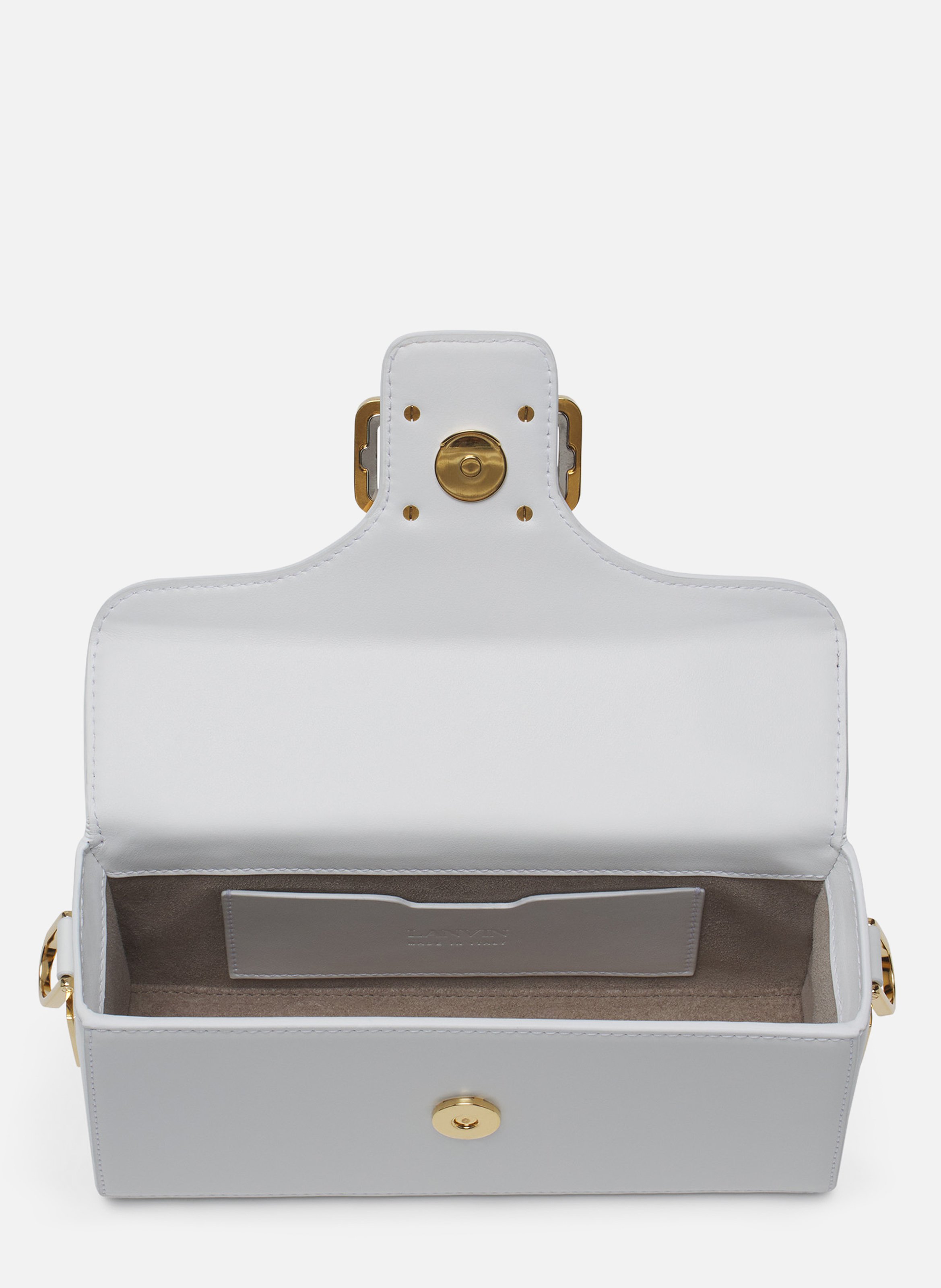 Sac pencil cat en cuir et strass LANVIN Blanc