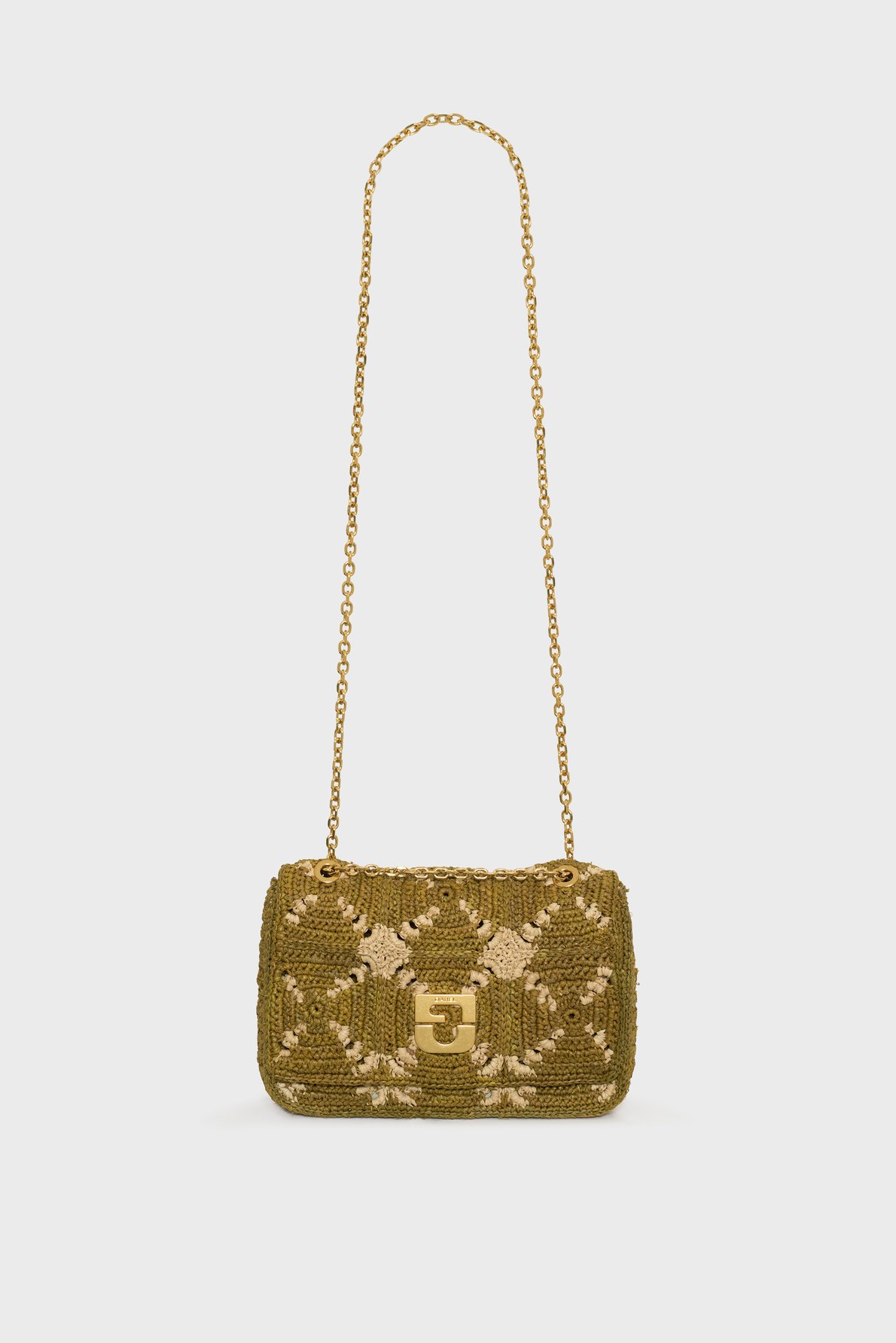 Sac en patchwork de raphia - le fanny GERARD DAREL Kaki