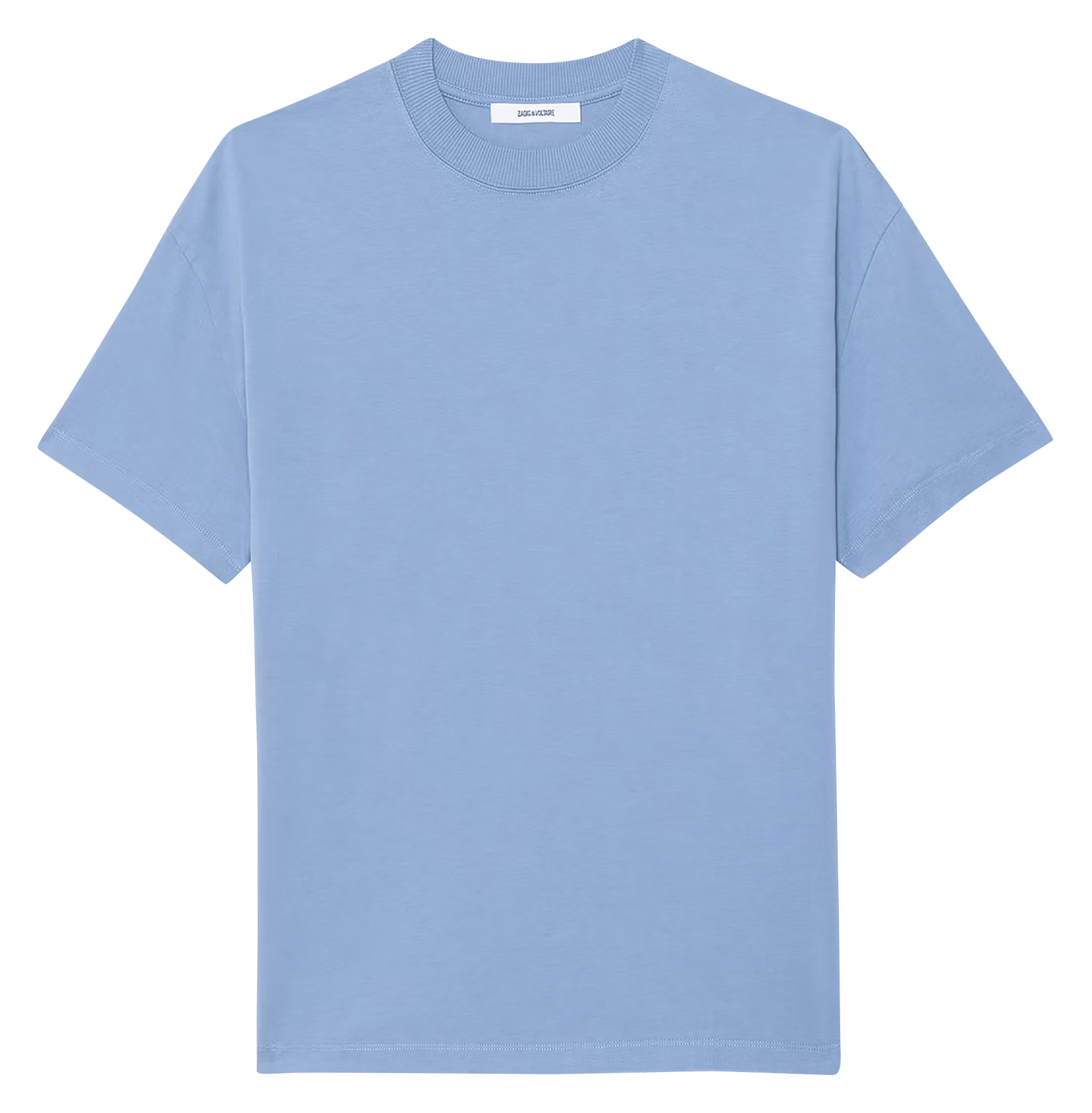 Straight round neck cotton T-shirt with teddyx print. ZADIG&VOLTAIRE Blue