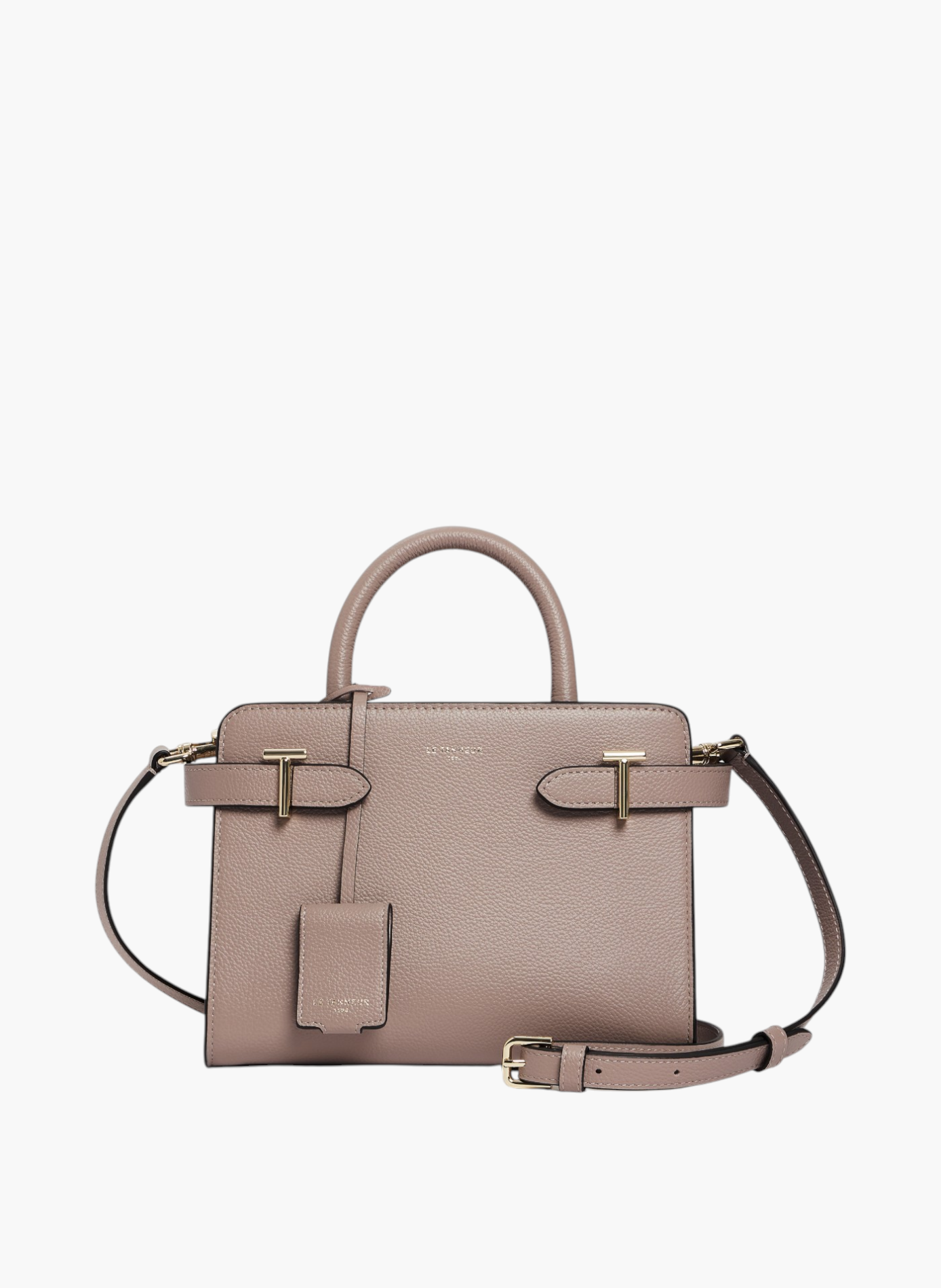 Petit sac à main emilie en cuir grainé  Gris fossile