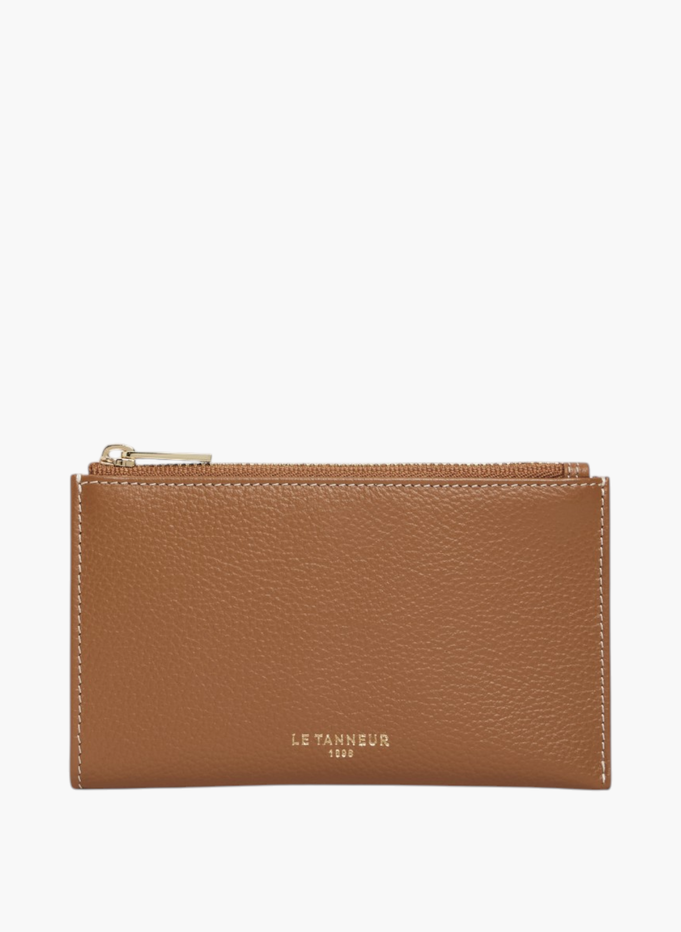 Etui clés zippé albertine en cuir grainé LE TANNEUR Marron