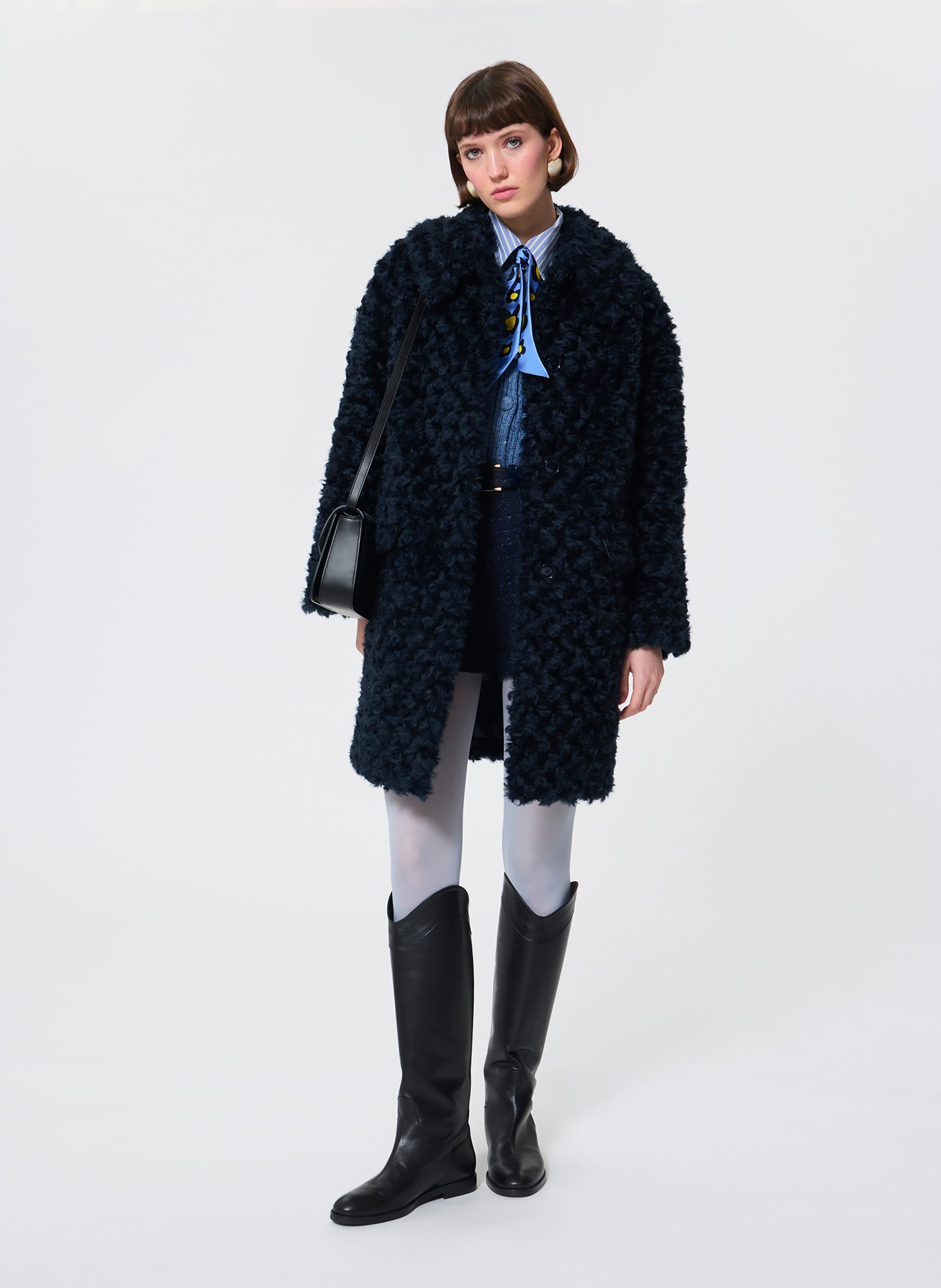 Manteau fausse fourrure mael TARA JARMON Bleu