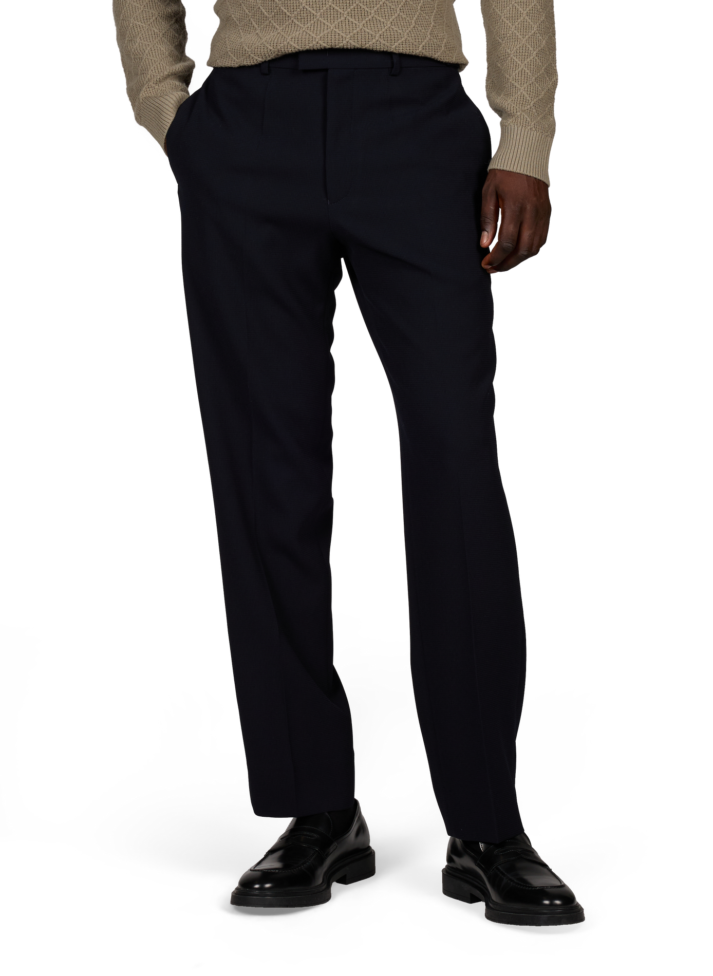 Textured straight-leg pants EMPORIO ARMANI Grey