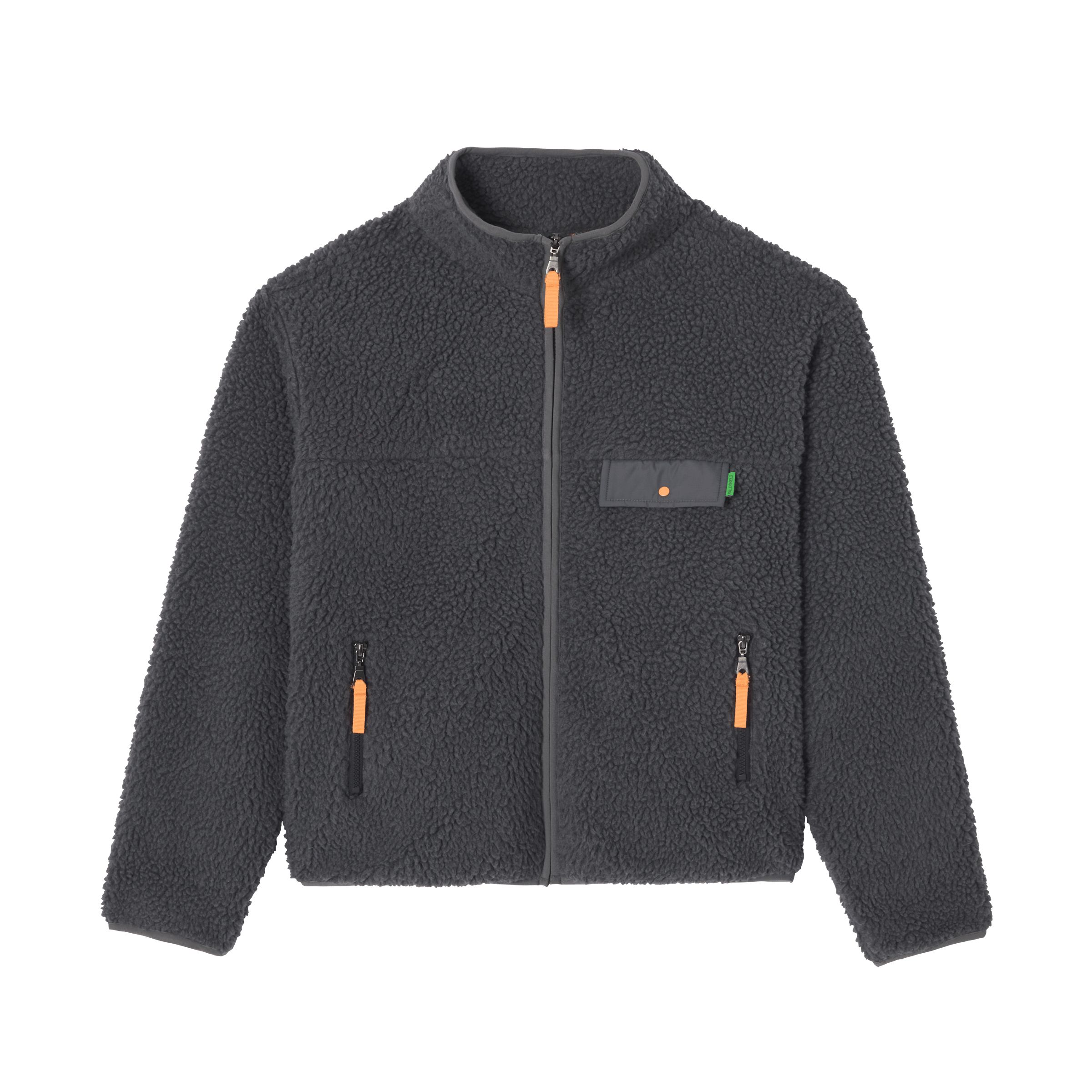 Veste sherpa zippée manches longues  Gris anthracite
