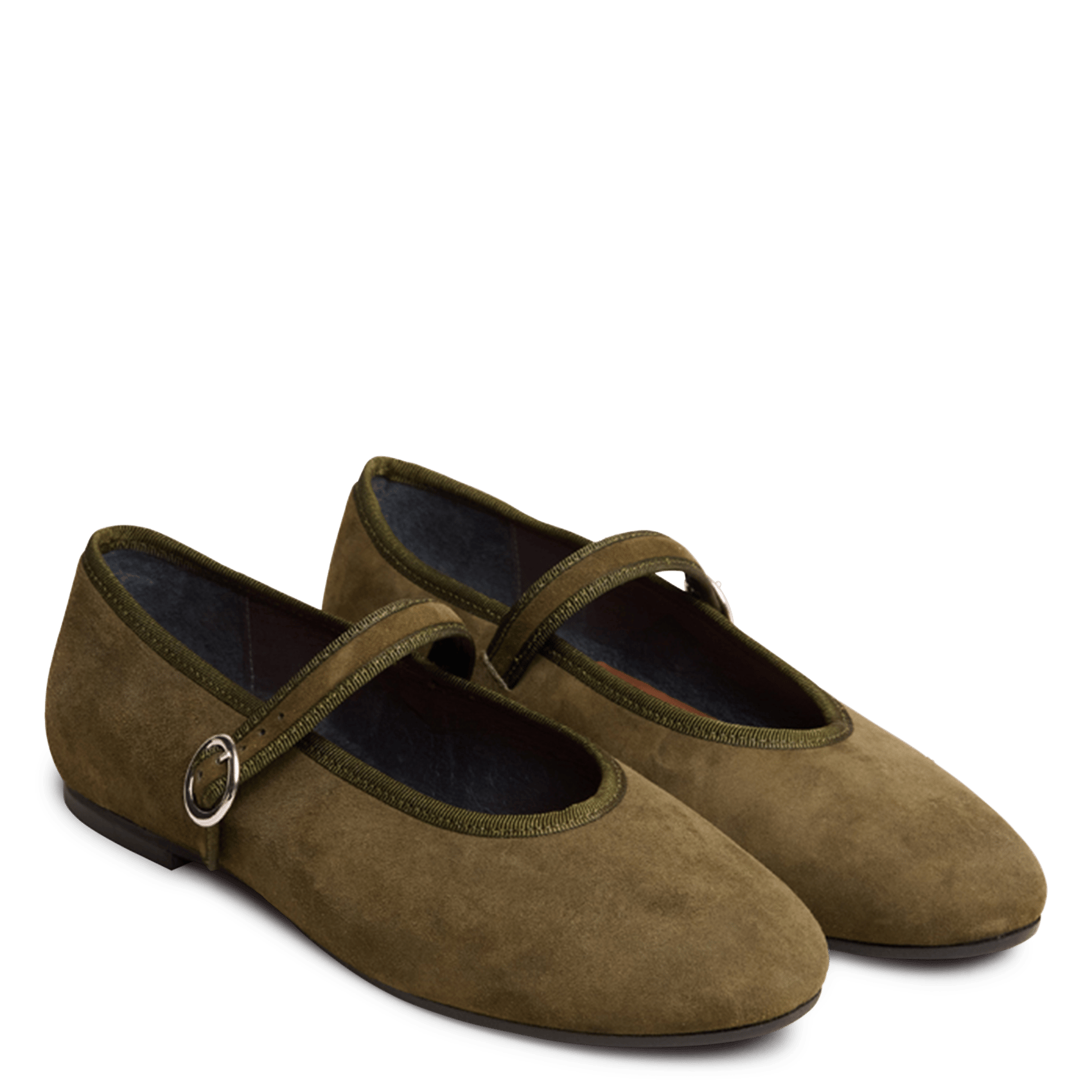 Ballerines en cuir velours deesse JONAK Kaki