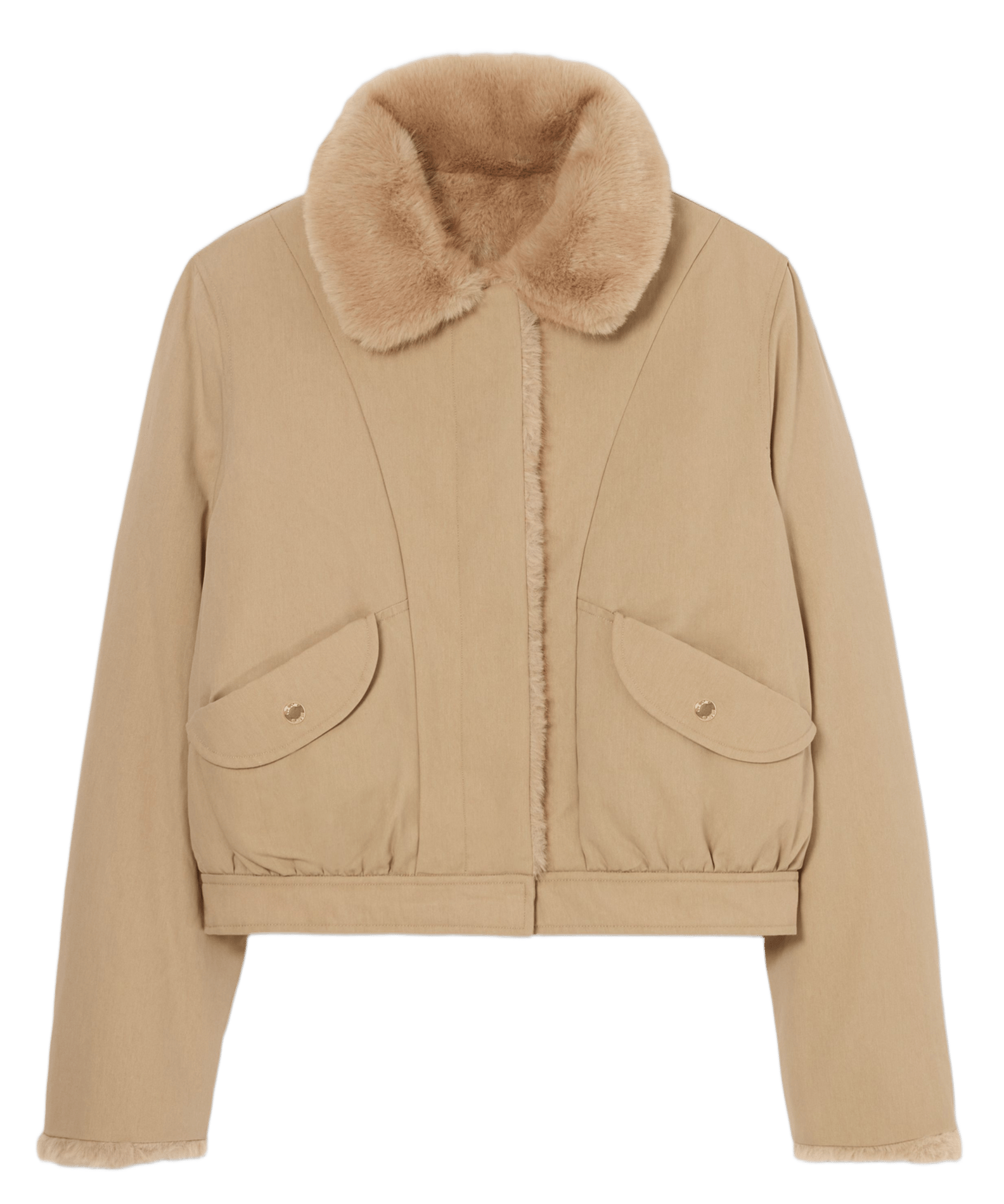 Parka col classique en coton mélangé CLAUDIE PIERLOT Beige